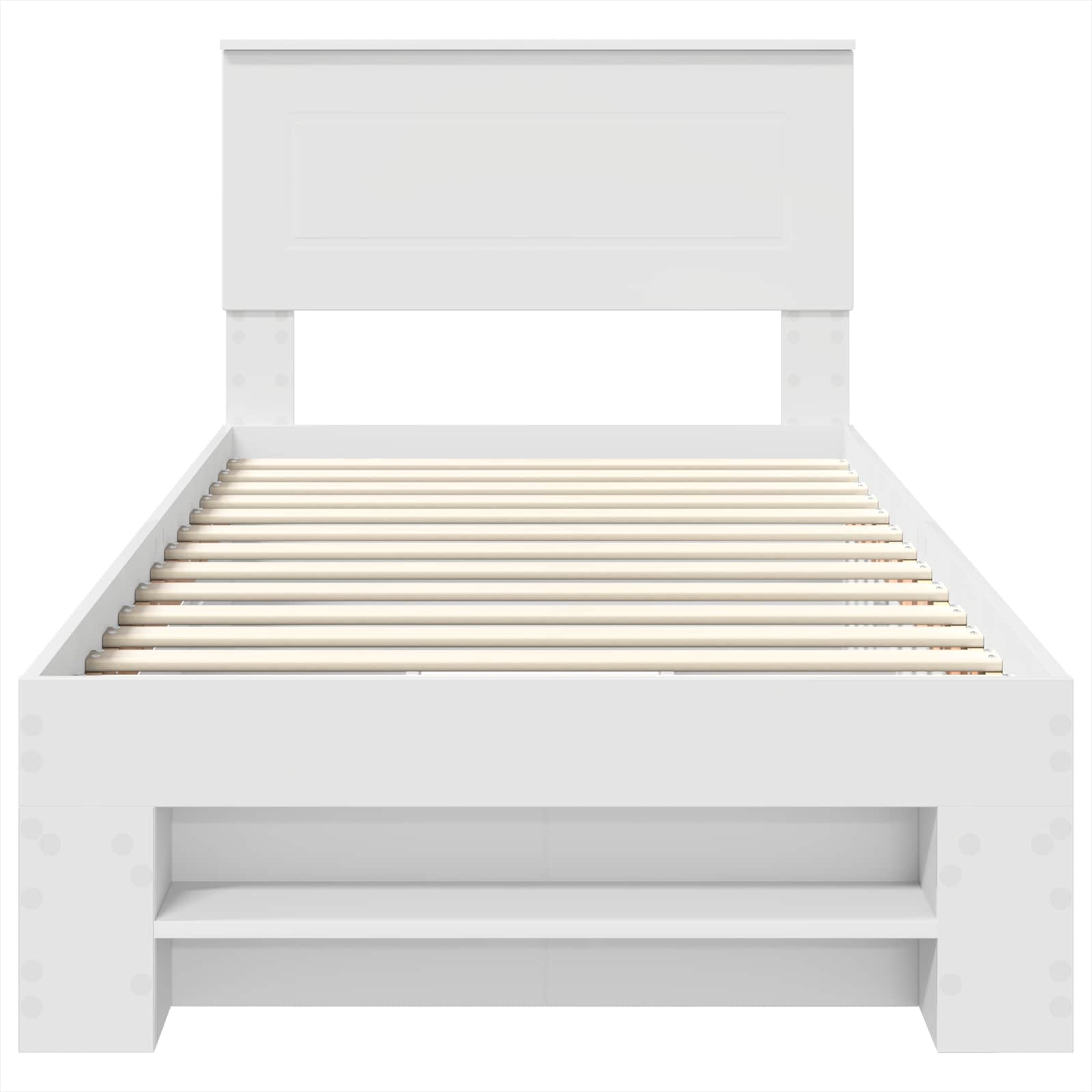 Bedframe met hoofdeinde Wit 90 x 200 cm Bewerkt hout – afbeelding 8
