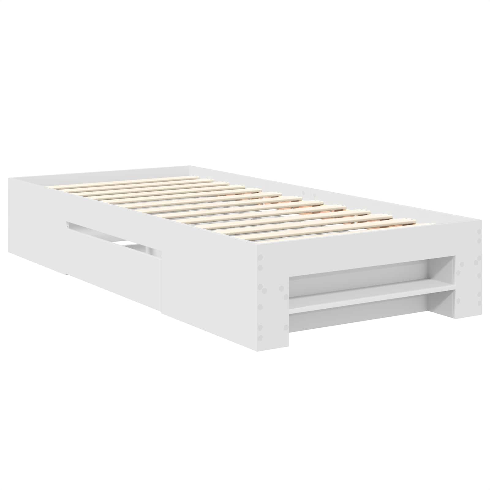 Bedframe met hoofdeinde Wit 90 x 200 cm Bewerkt hout – afbeelding 6