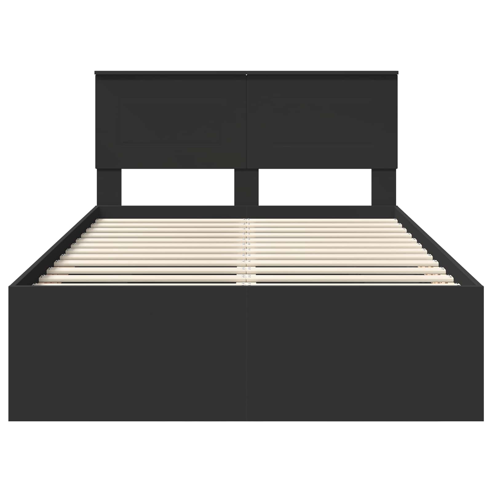 Bedframe met hoofdeinde Zwart 120 x 123 cm Bewerkt hout – afbeelding 7