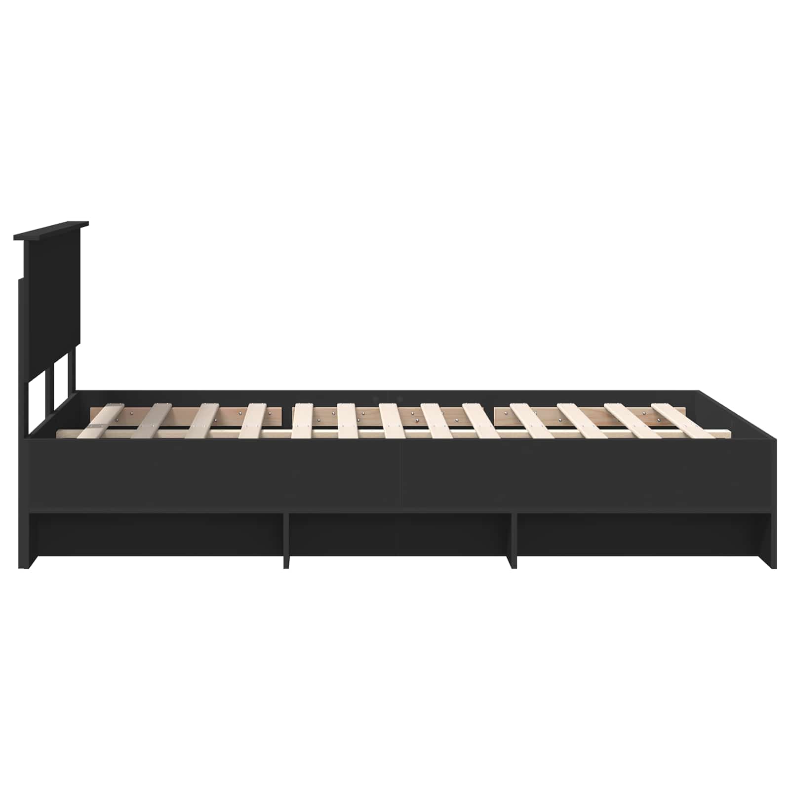Bedframe met hoofdeinde Zwart 120 x 123 cm Bewerkt hout – afbeelding 8