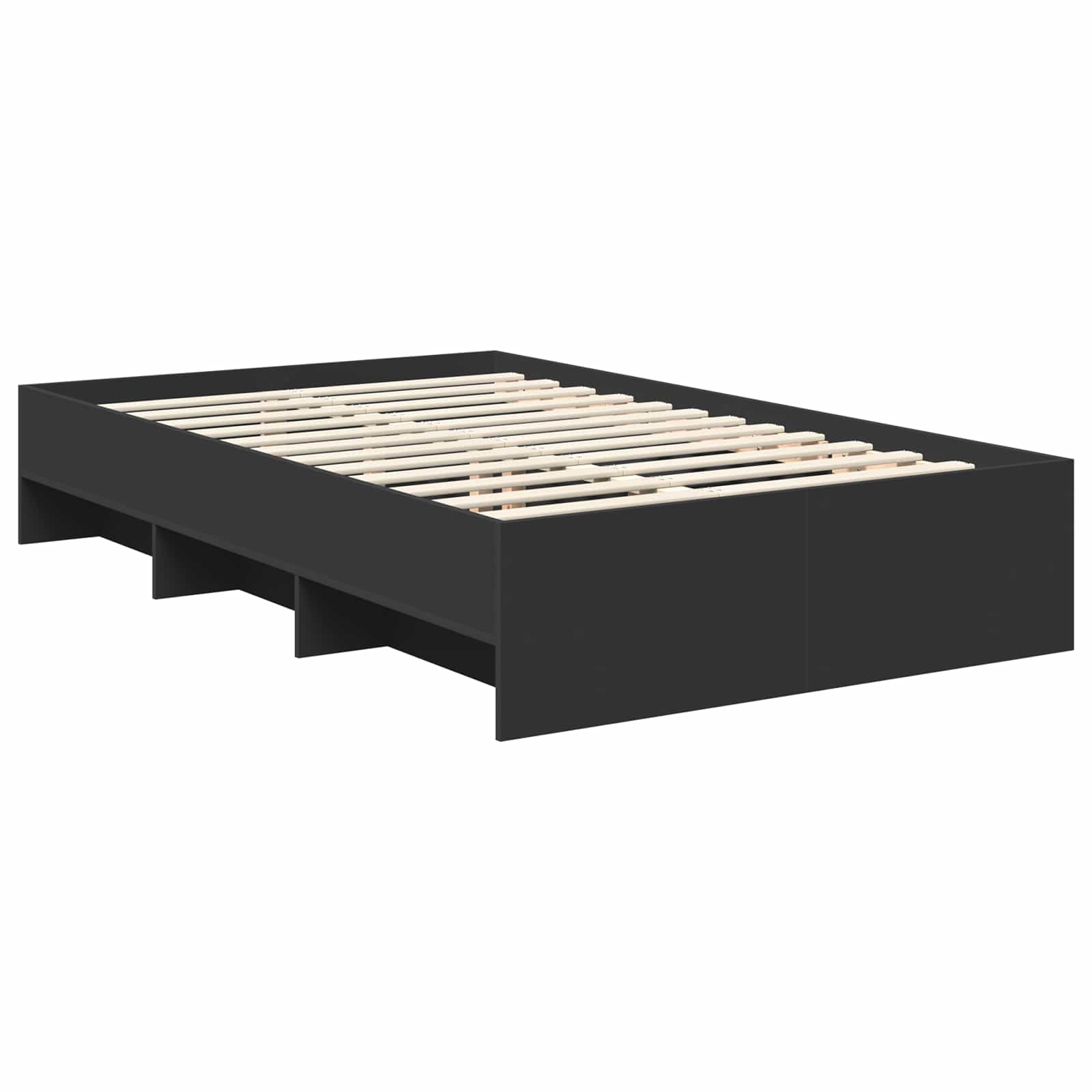 Bedframe met hoofdeinde Zwart 120 x 123 cm Bewerkt hout – afbeelding 5