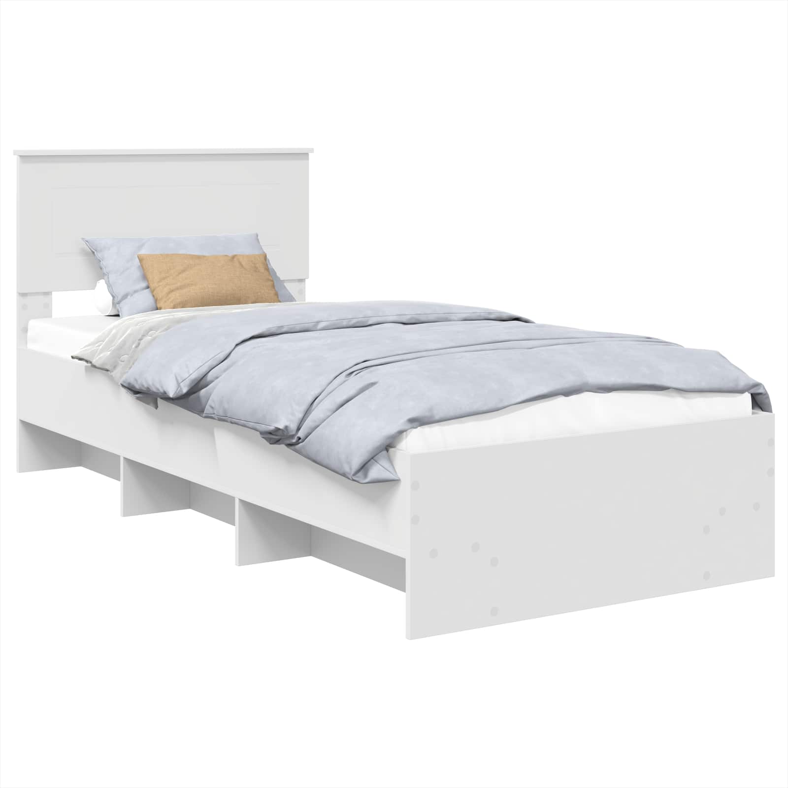 Bedframe met hoofdeinde Wit 90 x 200 cm Bewerkt hout – afbeelding 2