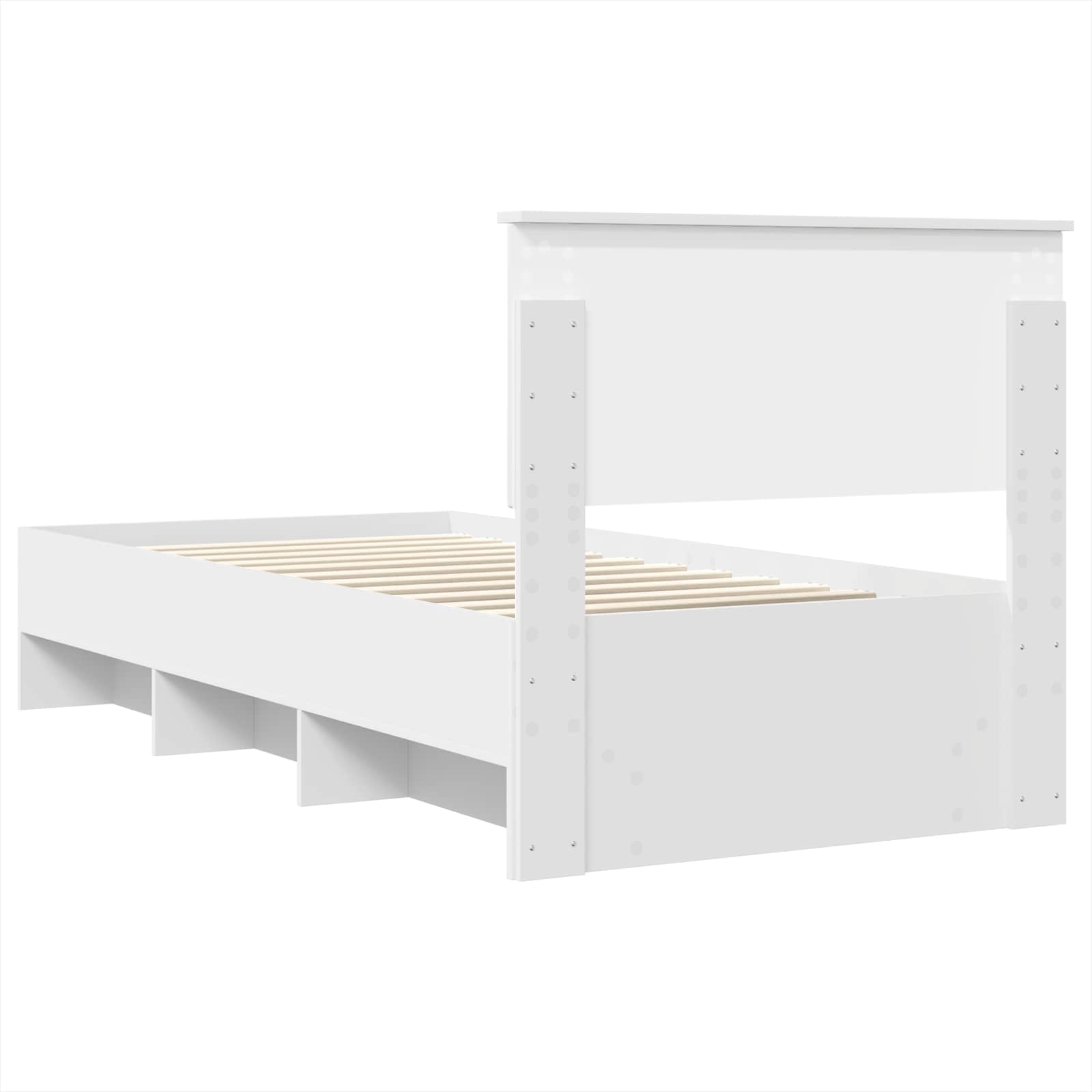 Bedframe met hoofdeinde Wit 90 x 200 cm Bewerkt hout – afbeelding 9