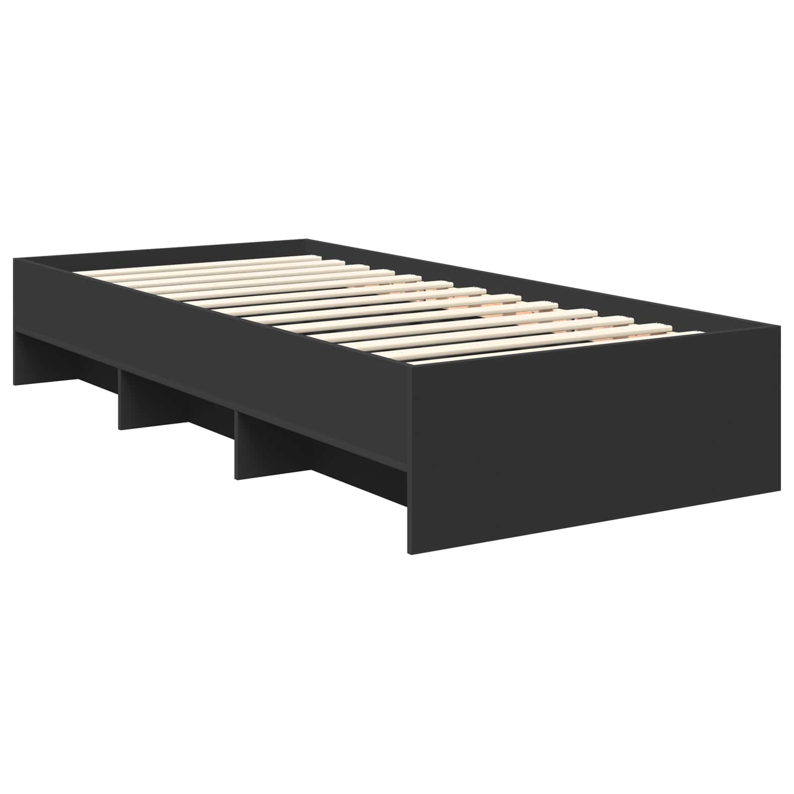 Bedframe met hoofdeinde Zwart 90 x 200 cm Bewerkt hout – afbeelding 5