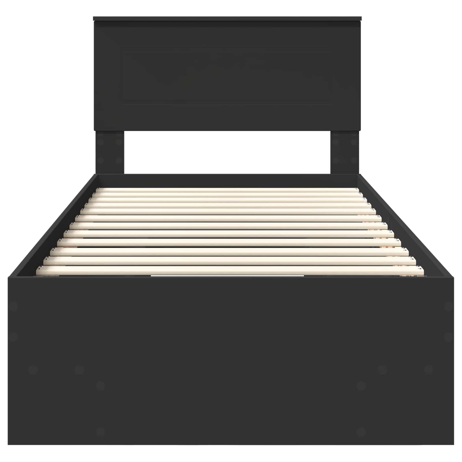 Bedframe met hoofdeinde Zwart 90 x 200 cm Bewerkt hout – afbeelding 7