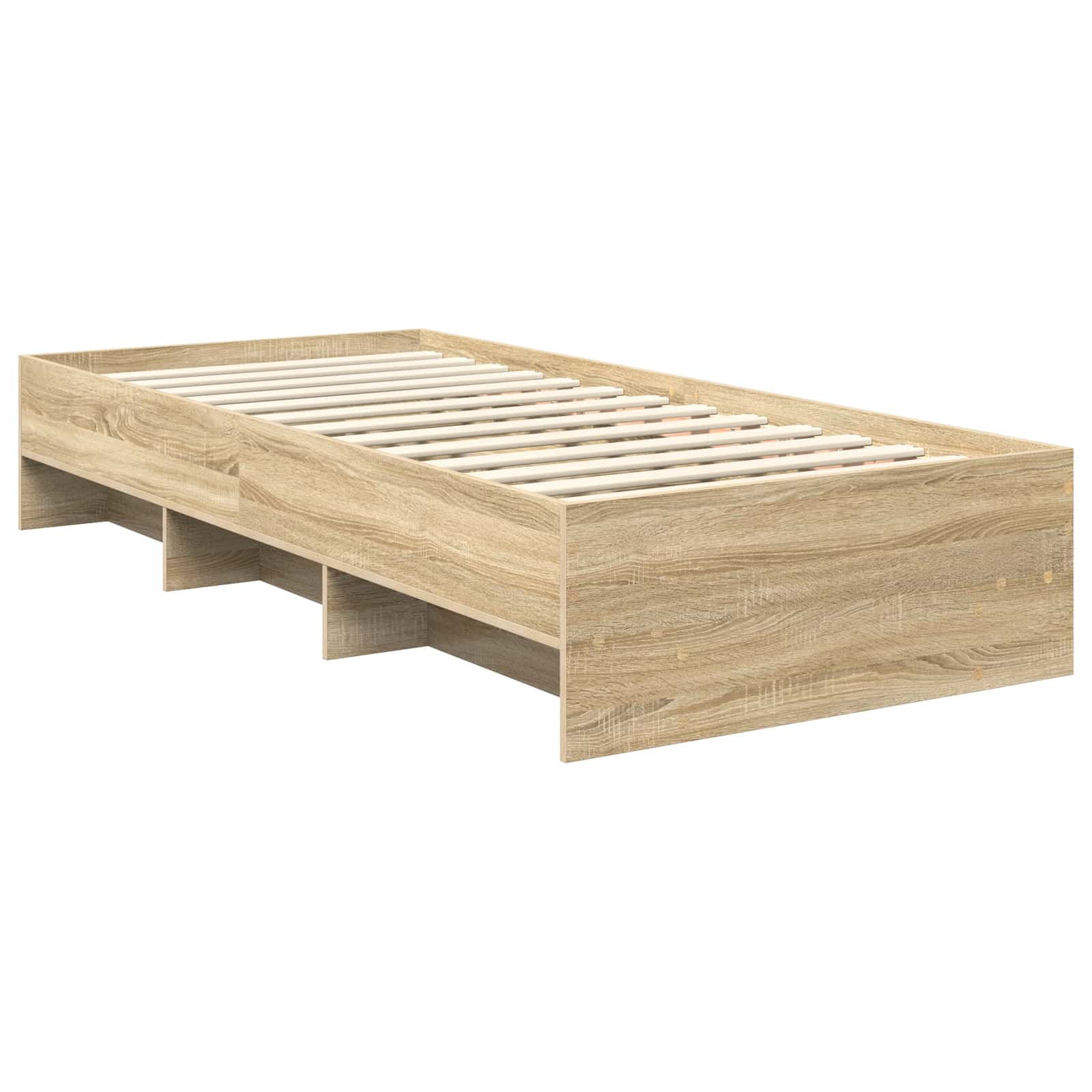 Bedframe met hoofdeinde Sonoma Eiken 90 x 200 cm Bewerkt hout – afbeelding 5
