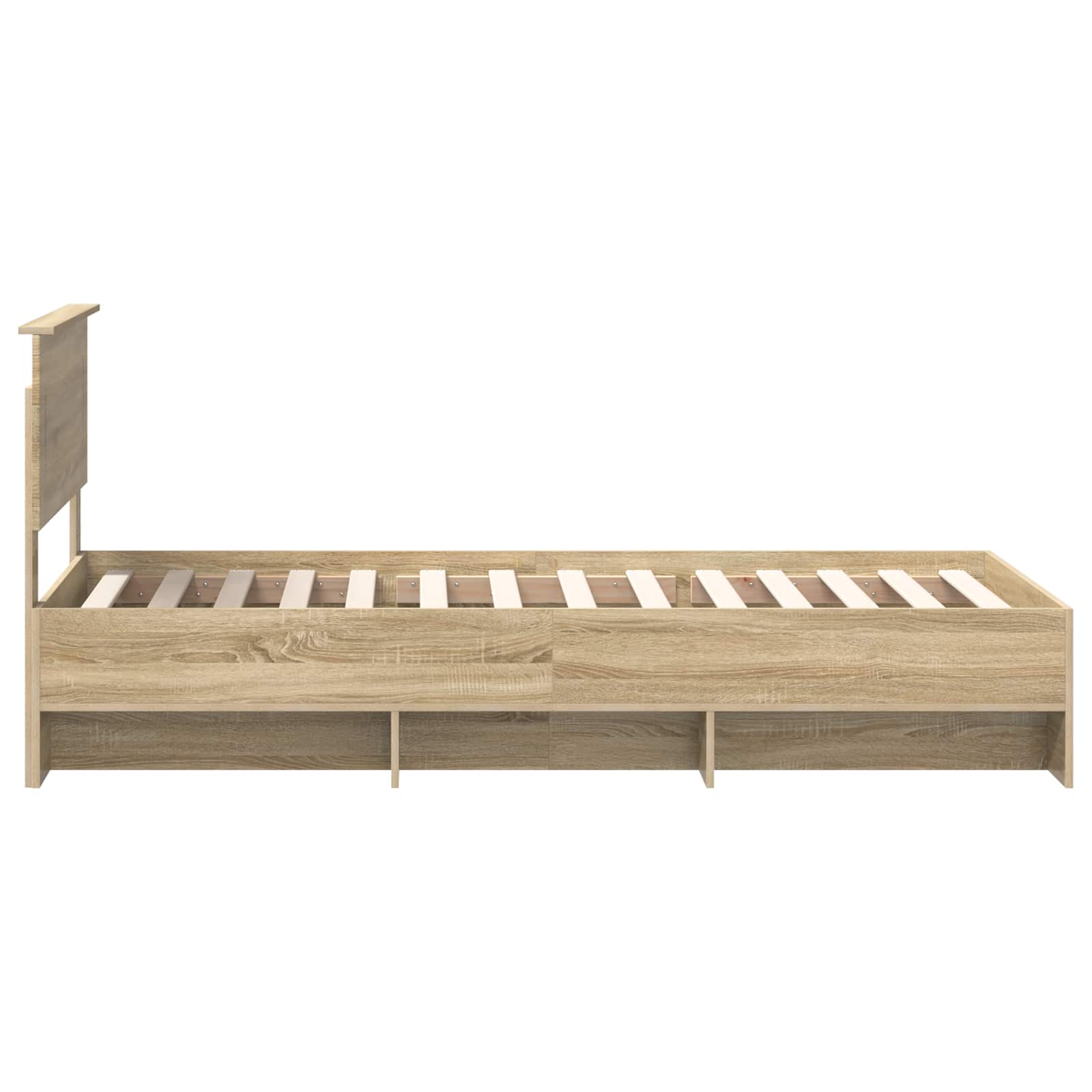Bedframe met hoofdeinde Sonoma Eiken 90 x 200 cm Bewerkt hout – afbeelding 8