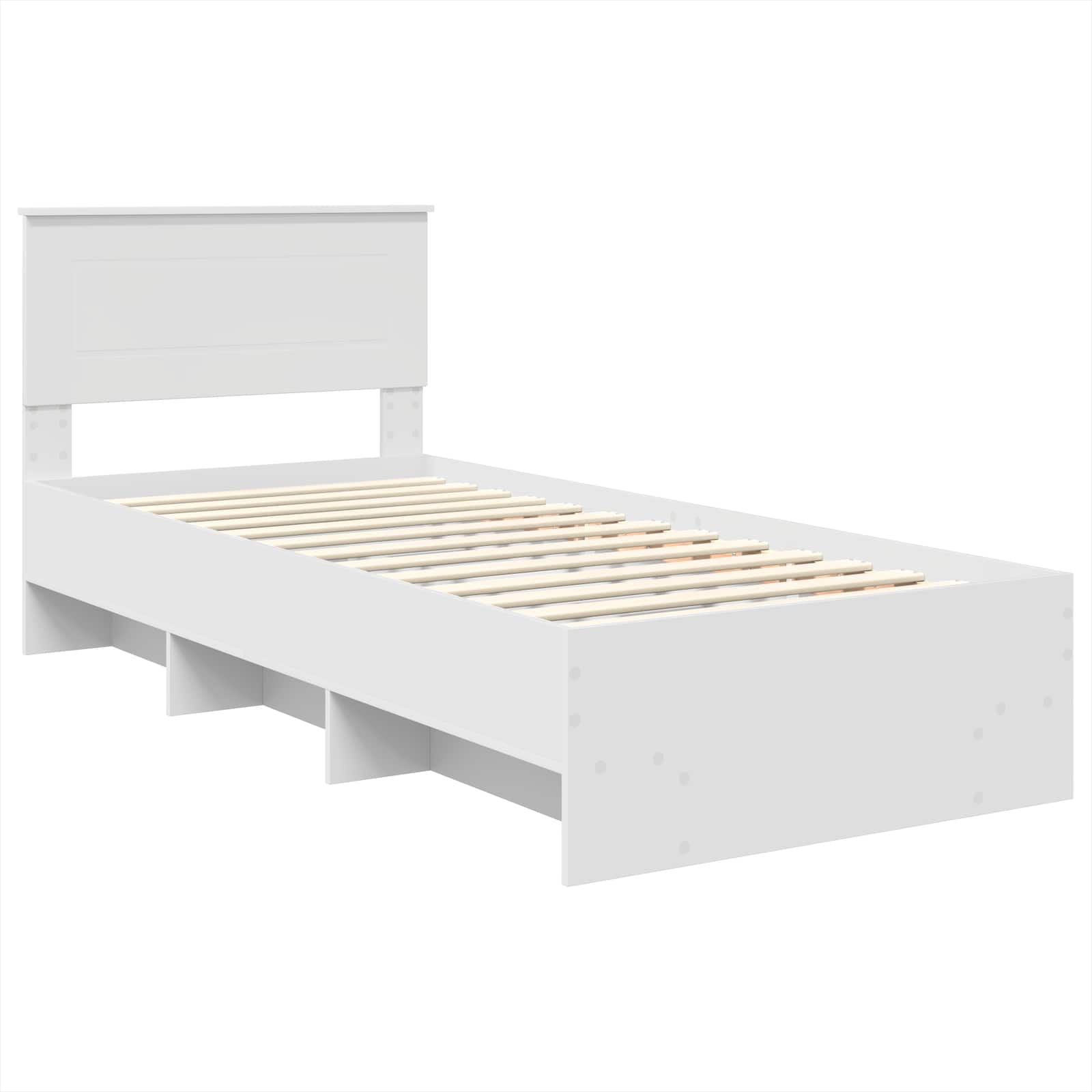 Bedframe met hoofdeinde Wit 90 x 200 cm Bewerkt hout – afbeelding 4