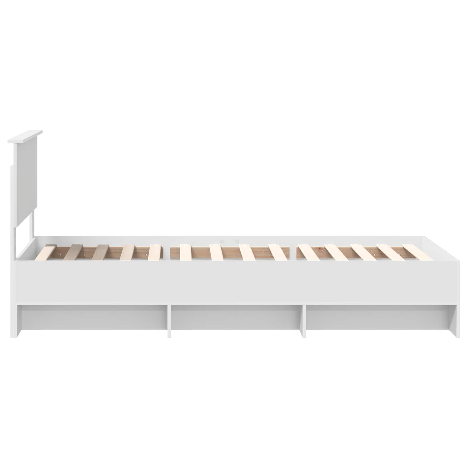 Bedframe met hoofdeinde Wit 90 x 200 cm Bewerkt hout – afbeelding 8