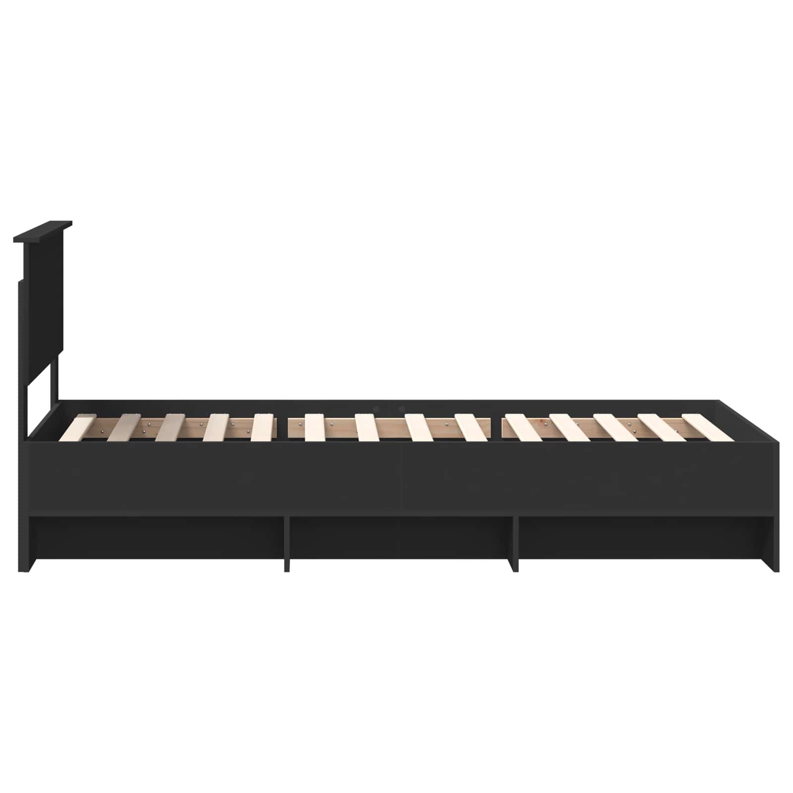 Bedframe met hoofdeinde Zwart 90 x 200 cm Bewerkt hout – afbeelding 8