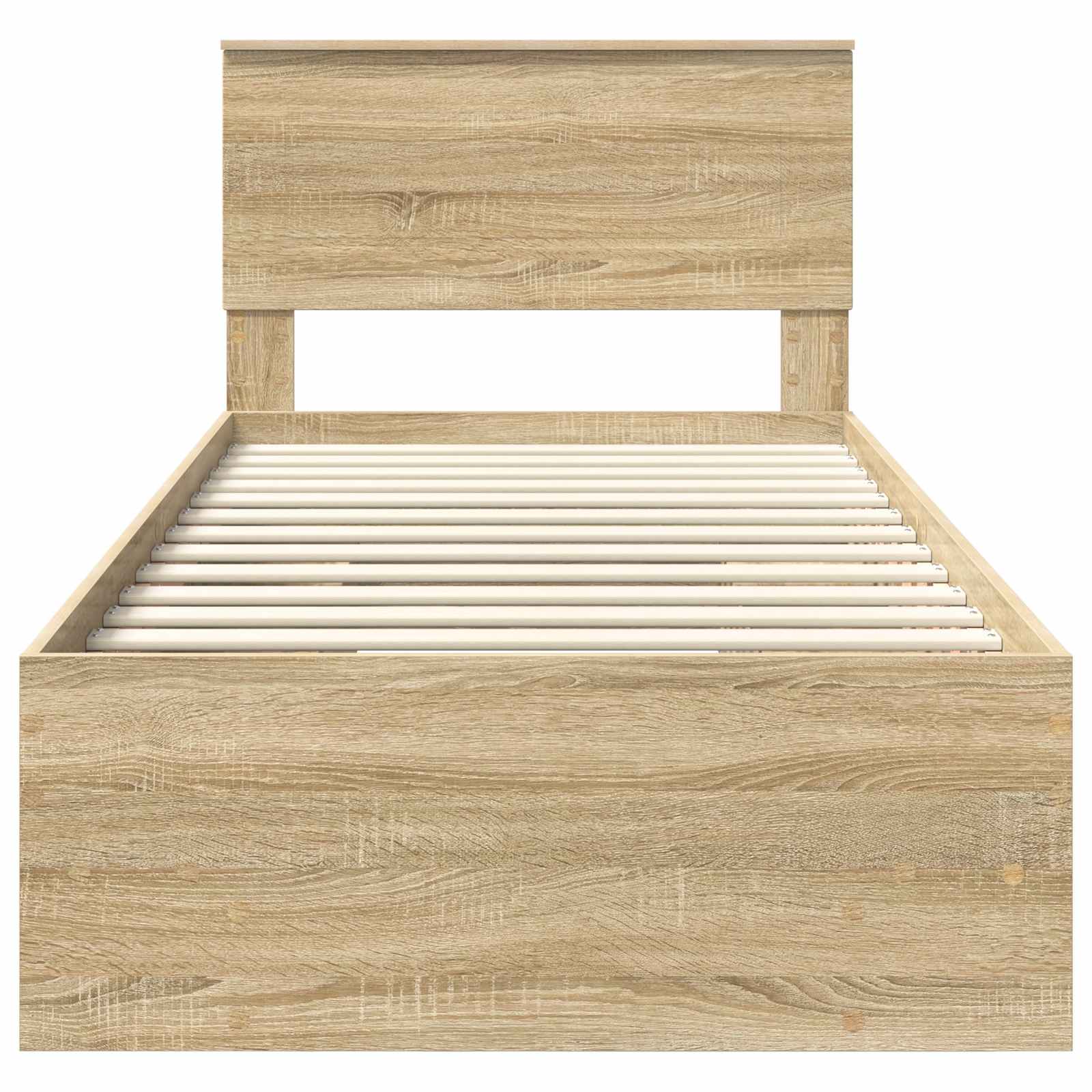 Bedframe met hoofdeinde Sonoma Eiken 90 x 200 cm Bewerkt hout – afbeelding 7