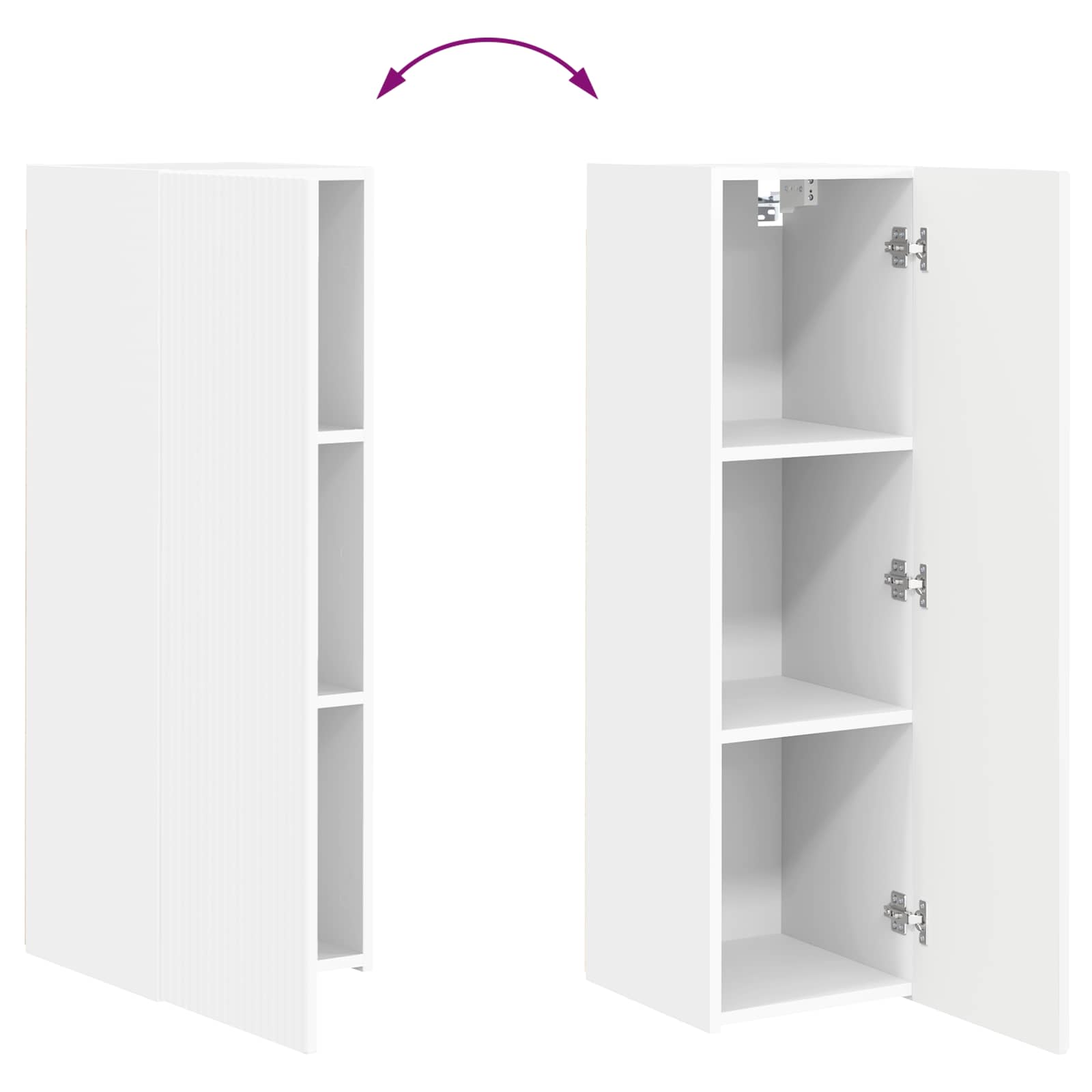 TV Wandkast Set Wandgemonteerd 4 pcs Wit Bewerkt hout – afbeelding 11