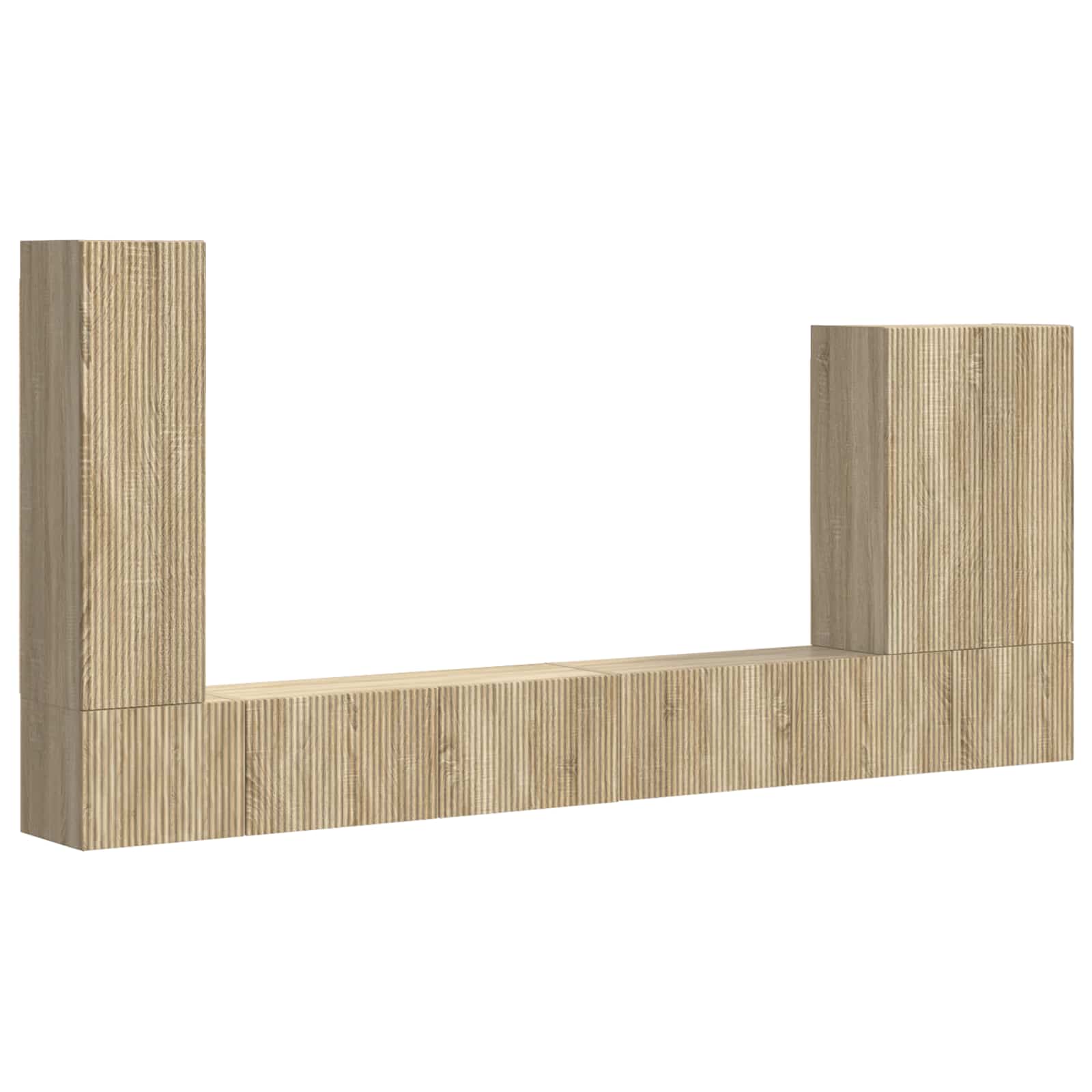TV Wandkast Set Wandgemonteerd 6 pcs Sonoma Eiken – afbeelding 2