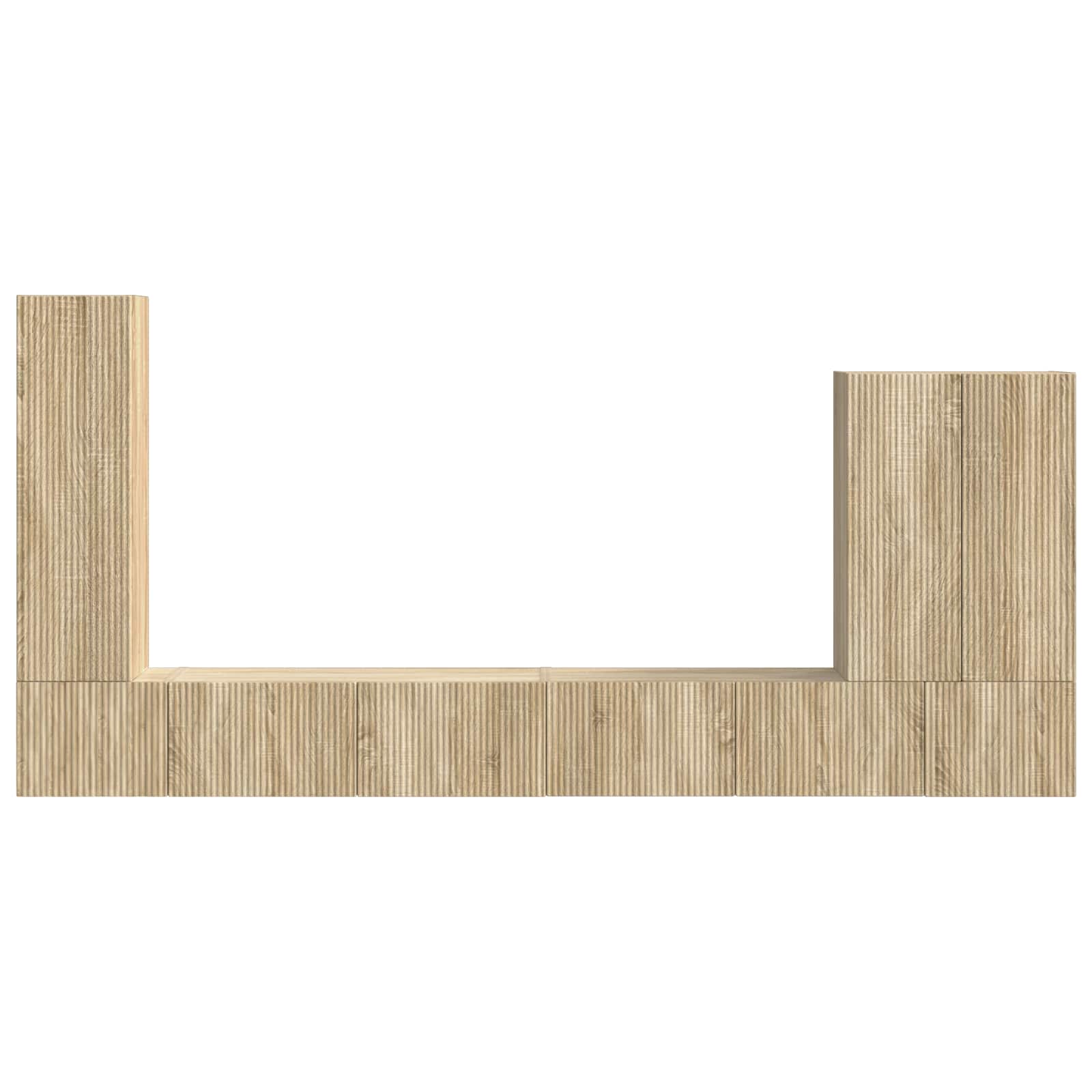 TV Wandkast Set Wandgemonteerd 6 pcs Sonoma Eiken – afbeelding 9