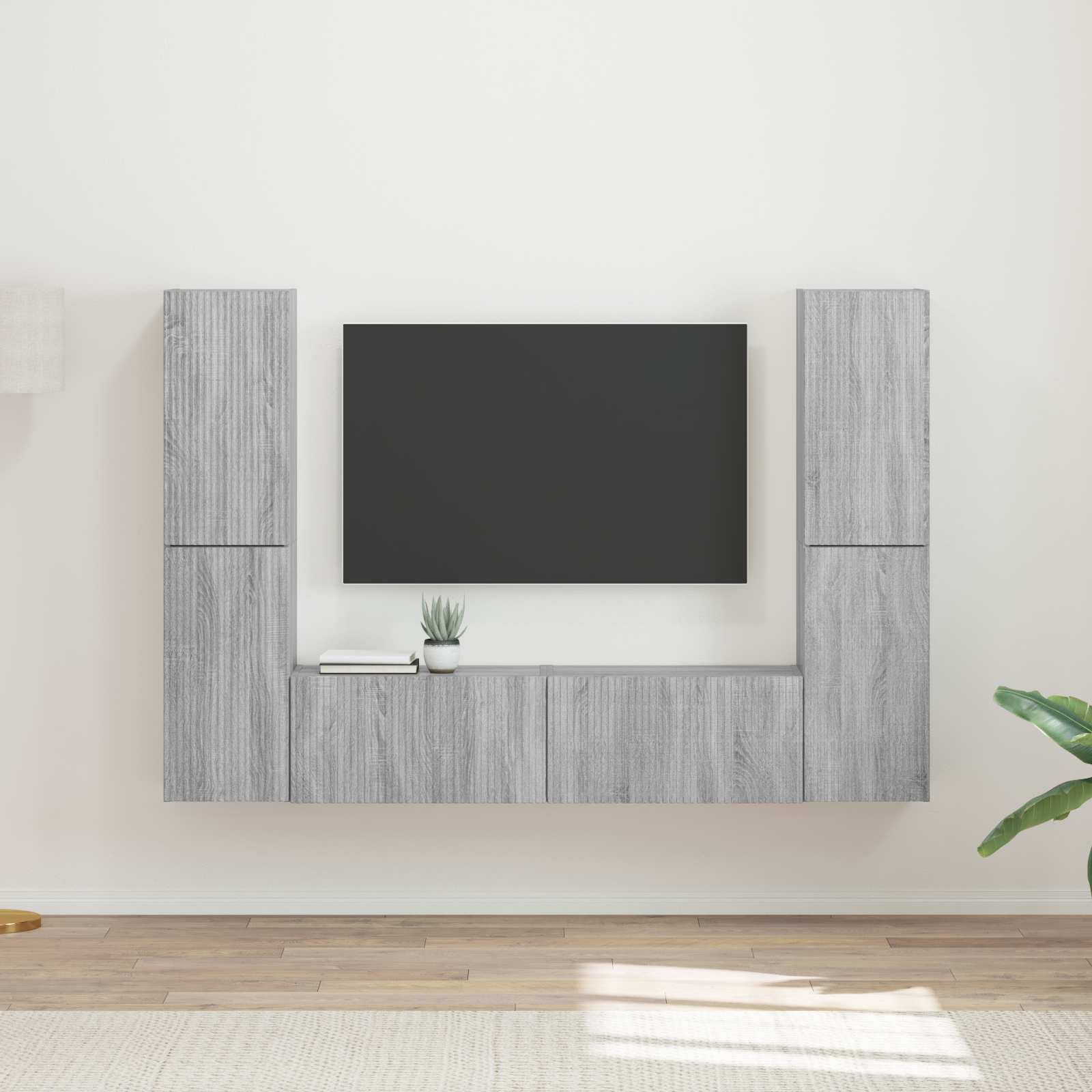 Tv-meubelset 6 pcs Grijs Sonoma Bewerkt hout – afbeelding 1