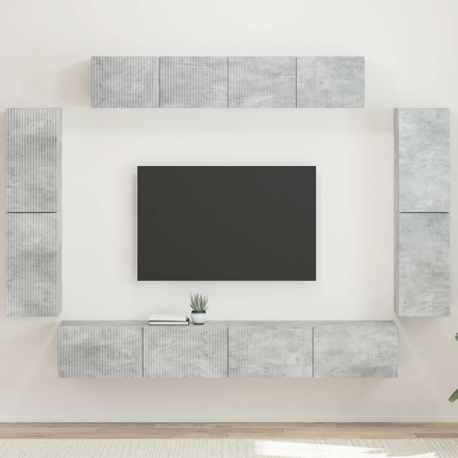 TV-kast 8 pcs Beton Grijs