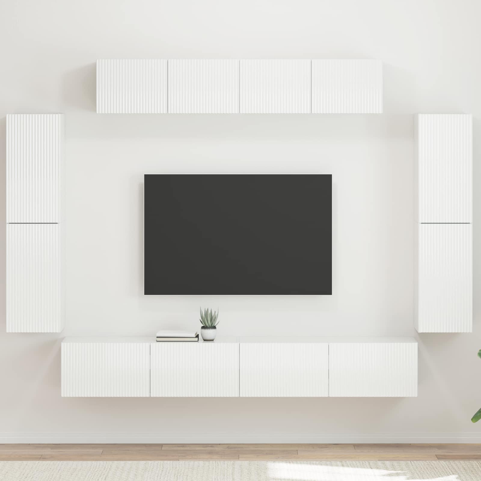 TV-kast 8 pcs Hoogglans wit