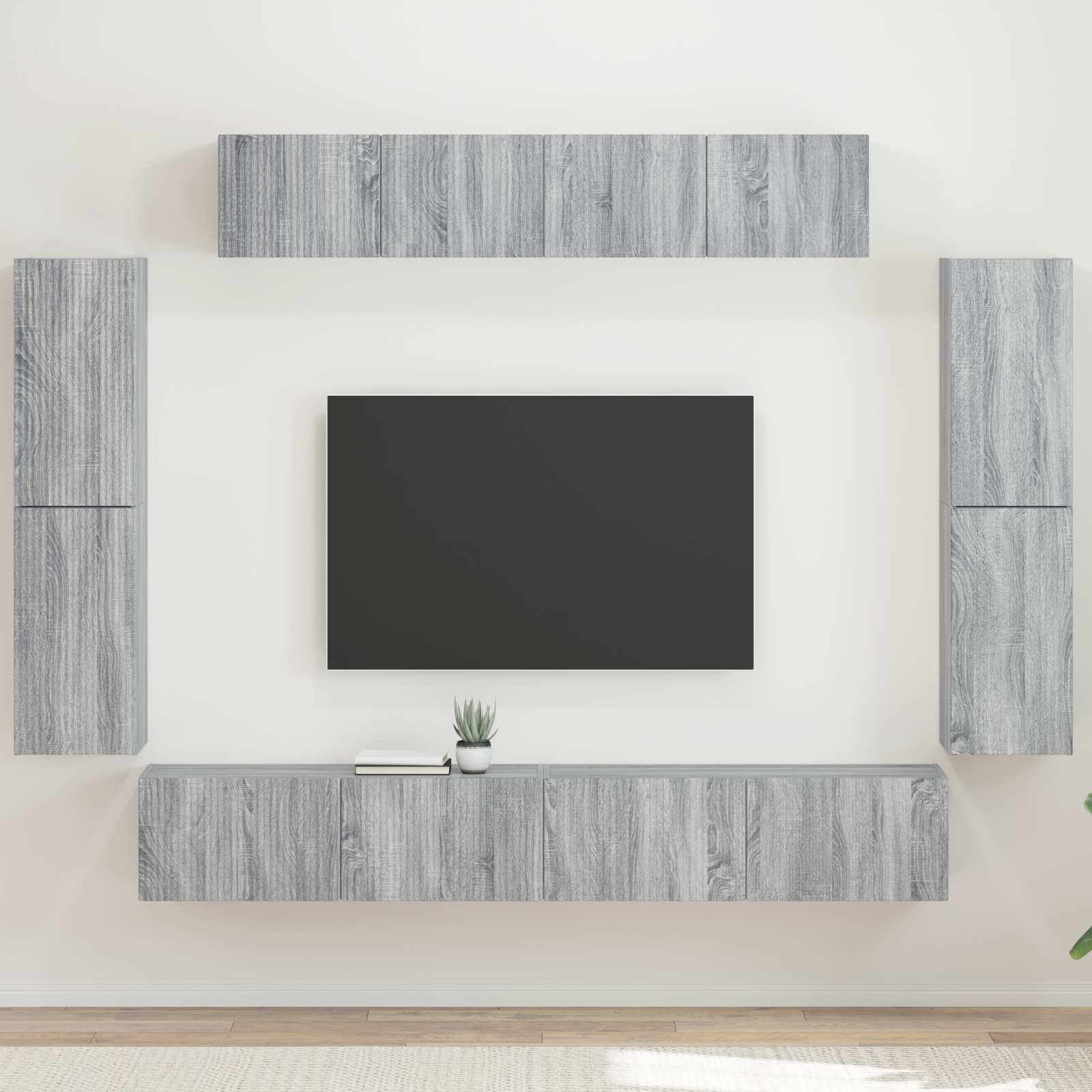 TV-kast 8 pcs Grijs Sonoma – afbeelding 1