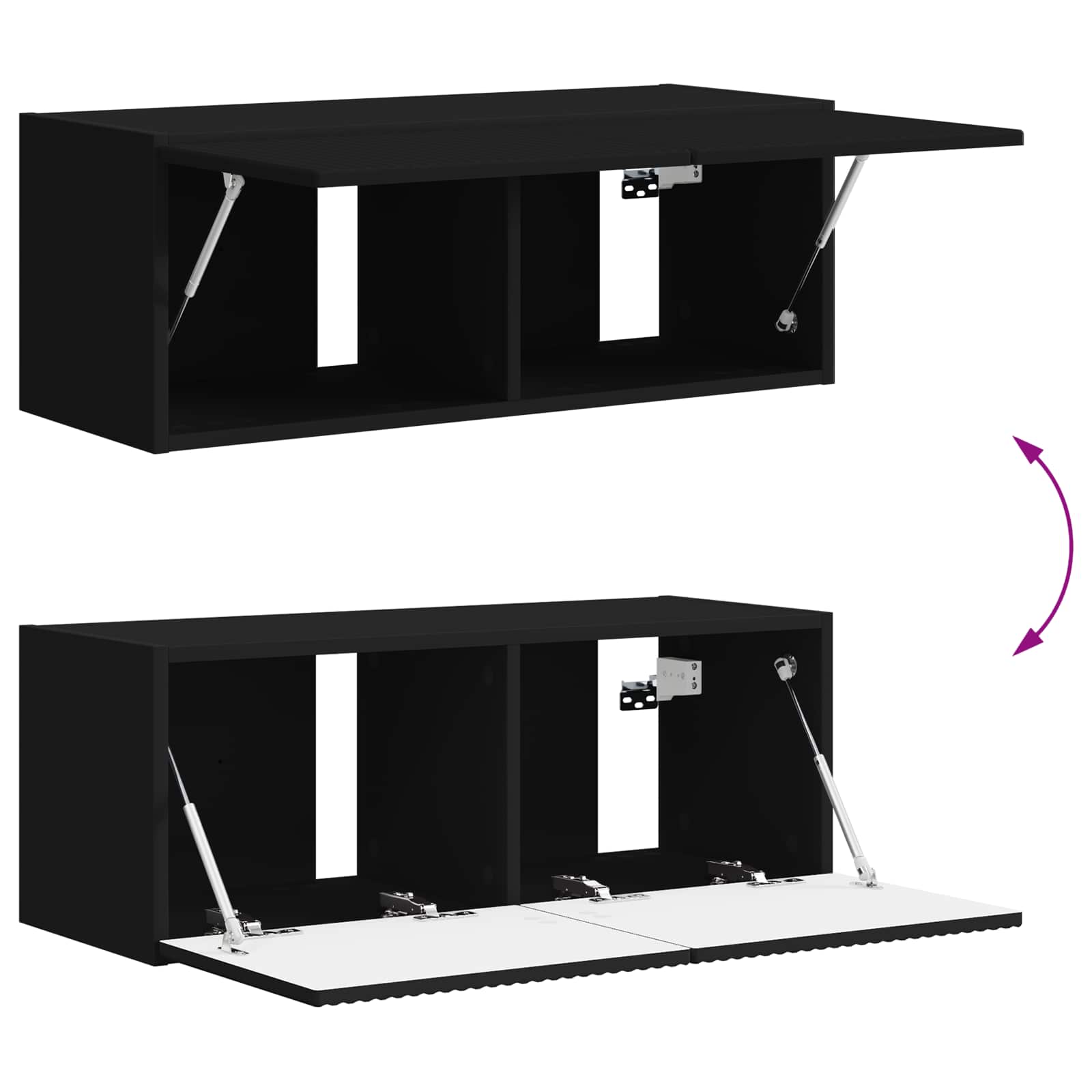 Tv-meubelset 4 pcs Zwart Bewerkt hout – afbeelding 11
