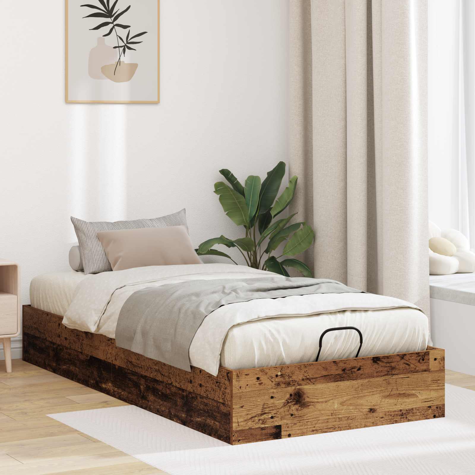 Ottoman Bedframe Oudhout 203 x 90 x 25 cm Geconstrueerd hout