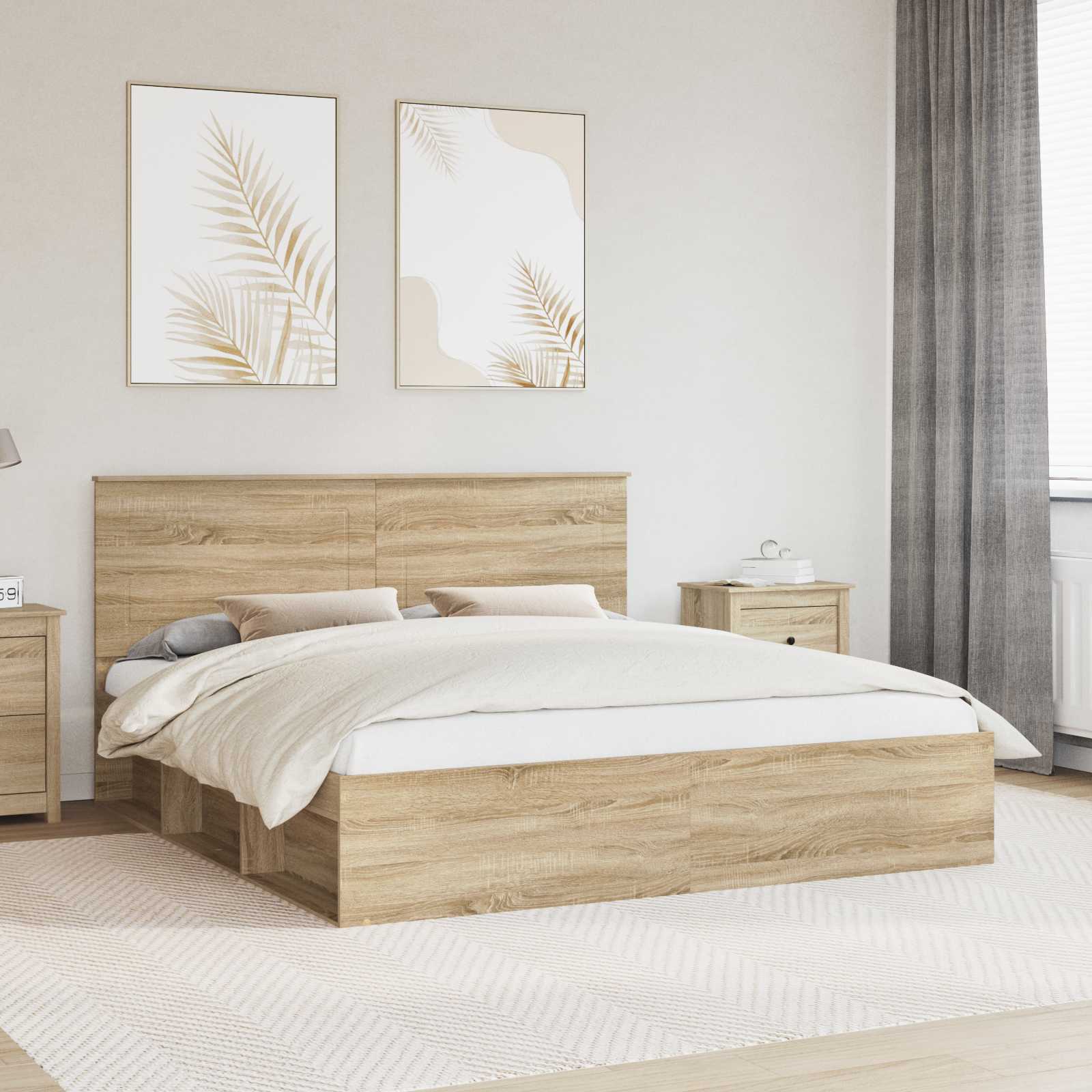 Bedframe met hoofdeinde Sonoma 180 x 200 cm Massief grenenhout