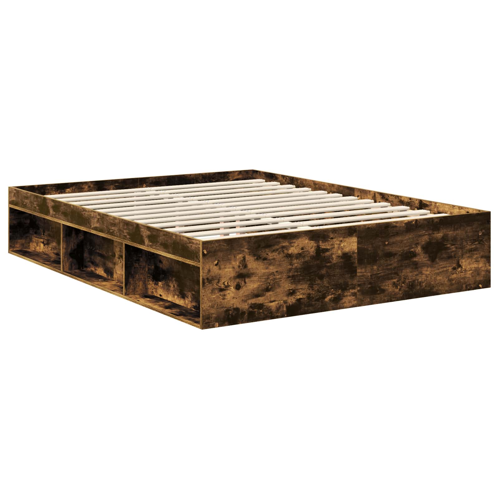 Bedframe met lade Gerookt eiken 150 x 200 cm Massief grenenhout – afbeelding 5