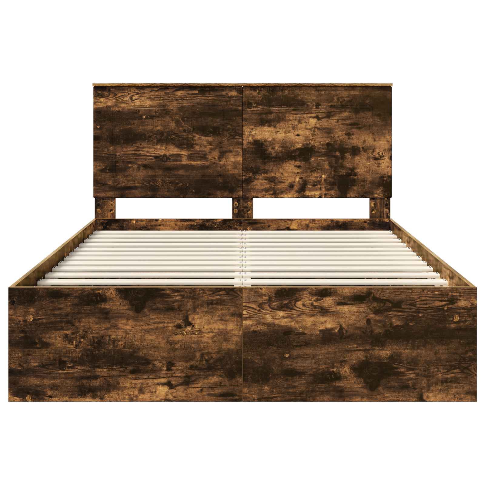 Bedframe met lade Gerookt eiken 150 x 200 cm Massief grenenhout – afbeelding 7