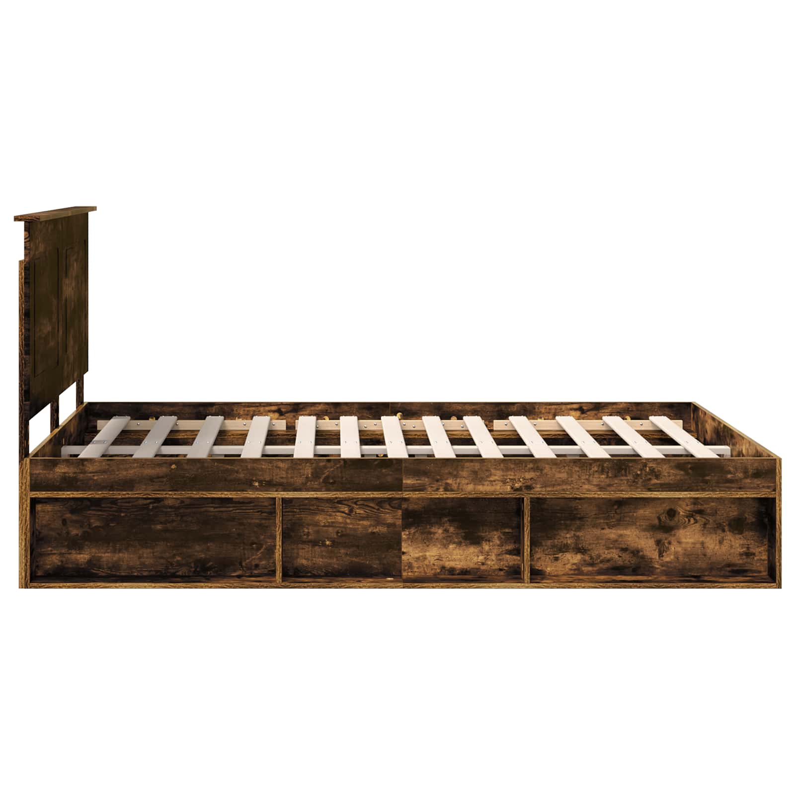 Bedframe met lade Gerookt eiken 150 x 200 cm Massief grenenhout – afbeelding 8