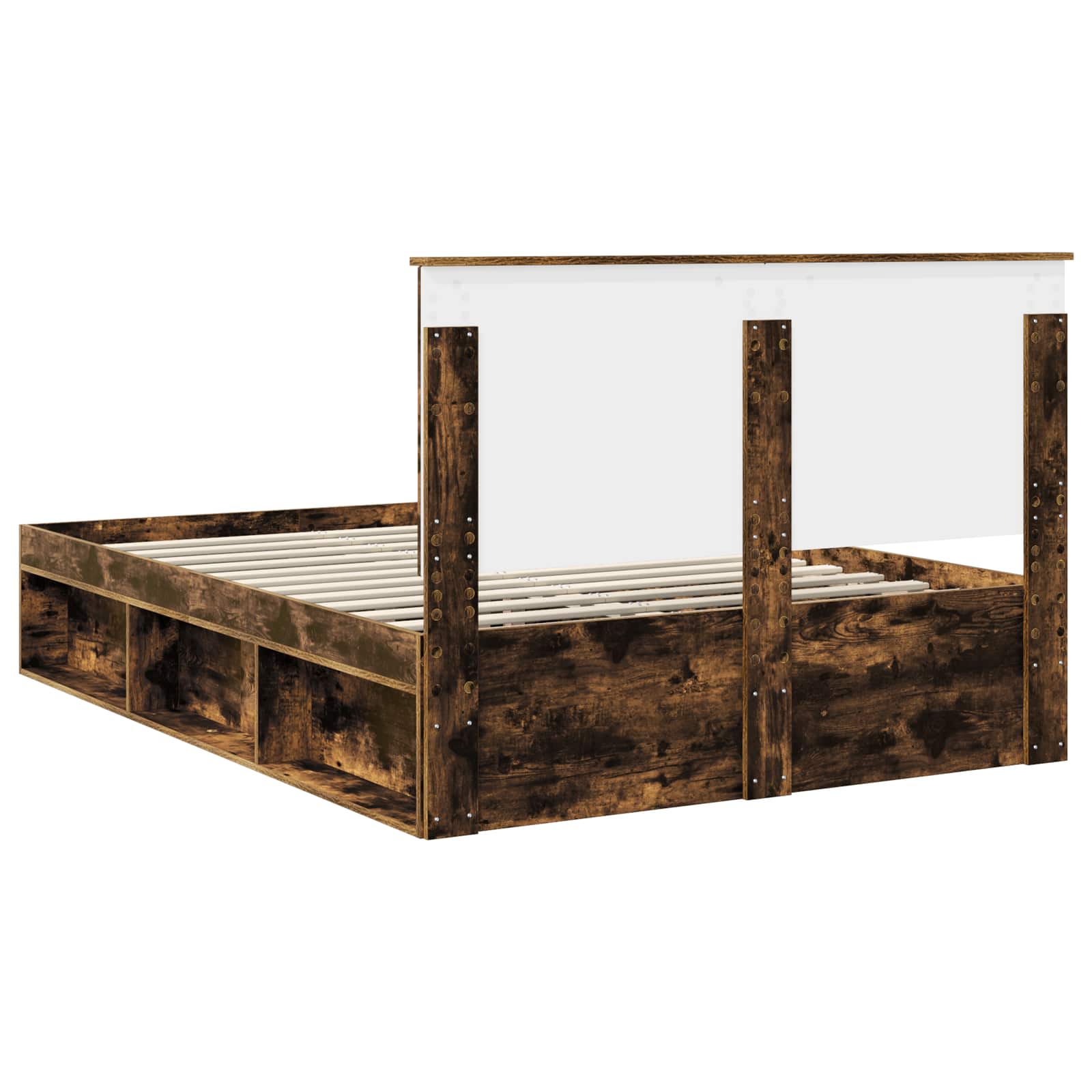 Bedframe met lade Gerookt eiken 150 x 200 cm Massief grenenhout – afbeelding 9
