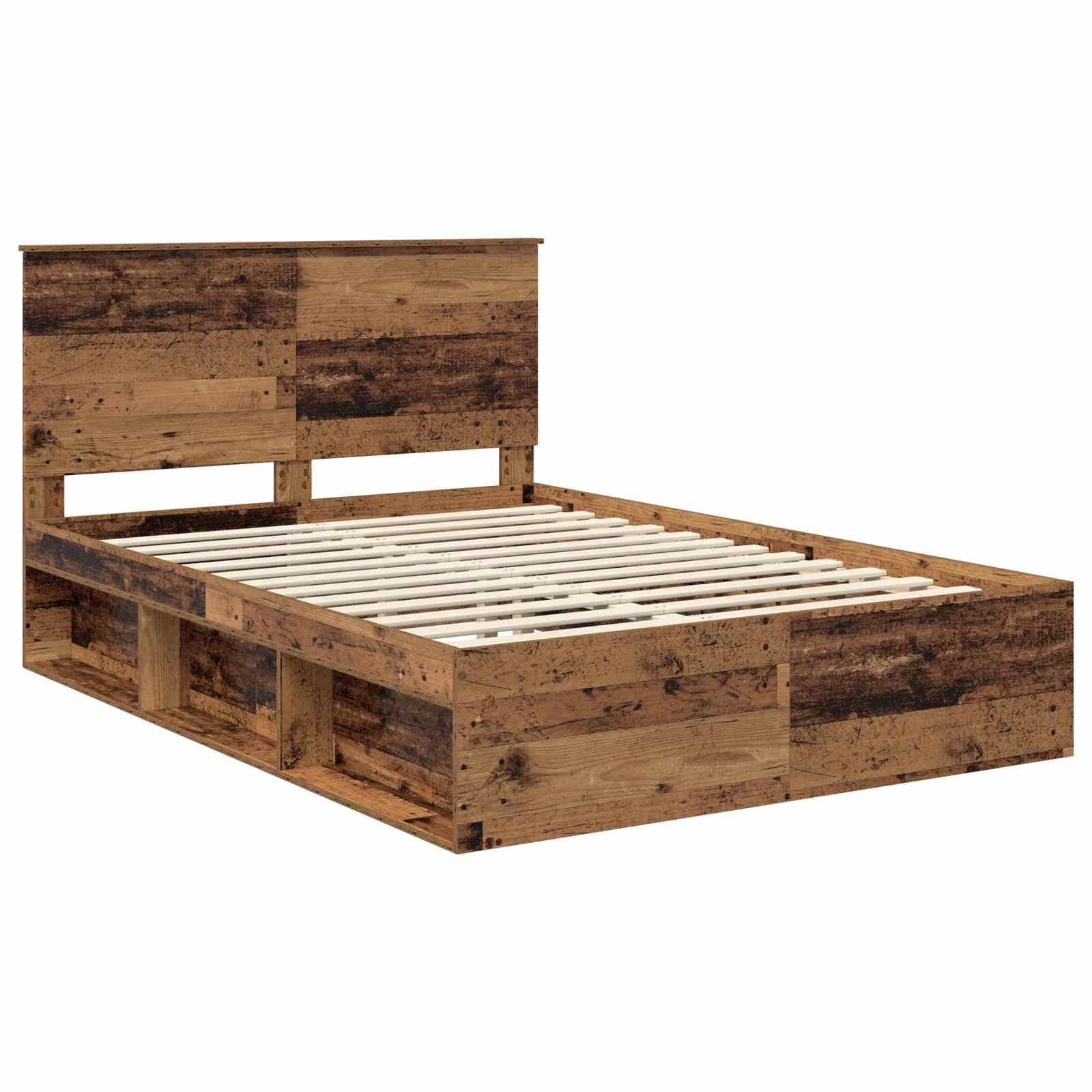 Bedframe met hoofdeinde Oudhout 140 x 200 cm Massief grenenhout – afbeelding 4