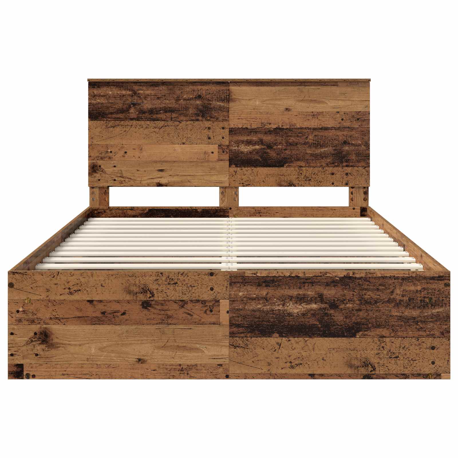 Bedframe met hoofdeinde Oudhout 140 x 200 cm Massief grenenhout – afbeelding 7