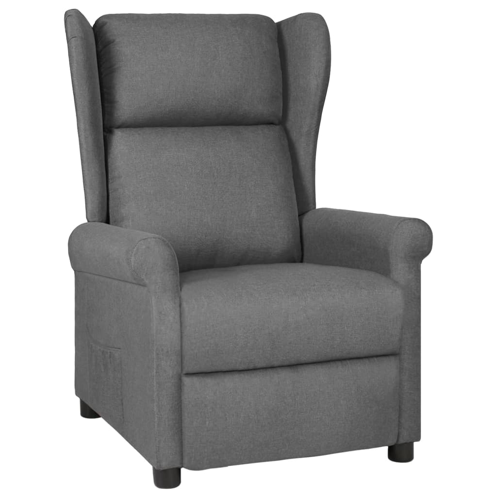 Fauteuil verstelbaar stof lichtgrijs