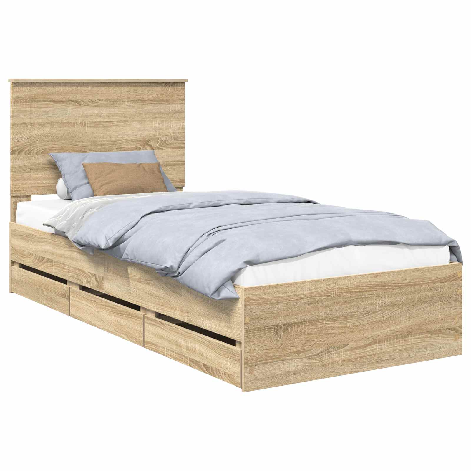 Bedframe met lade Sonoma Eiken 90 x 190 cm Ingenieurshout – afbeelding 2
