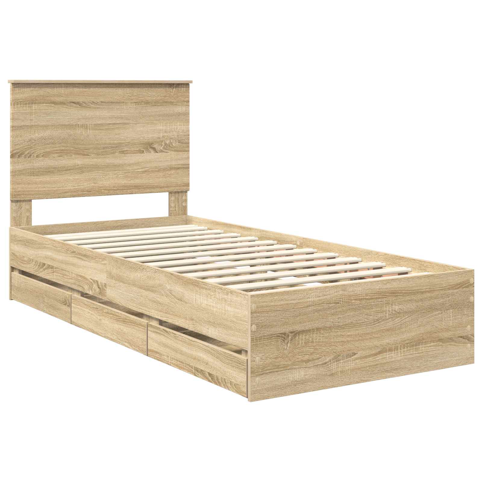 Bedframe met lade Sonoma Eiken 90 x 190 cm Ingenieurshout – afbeelding 4