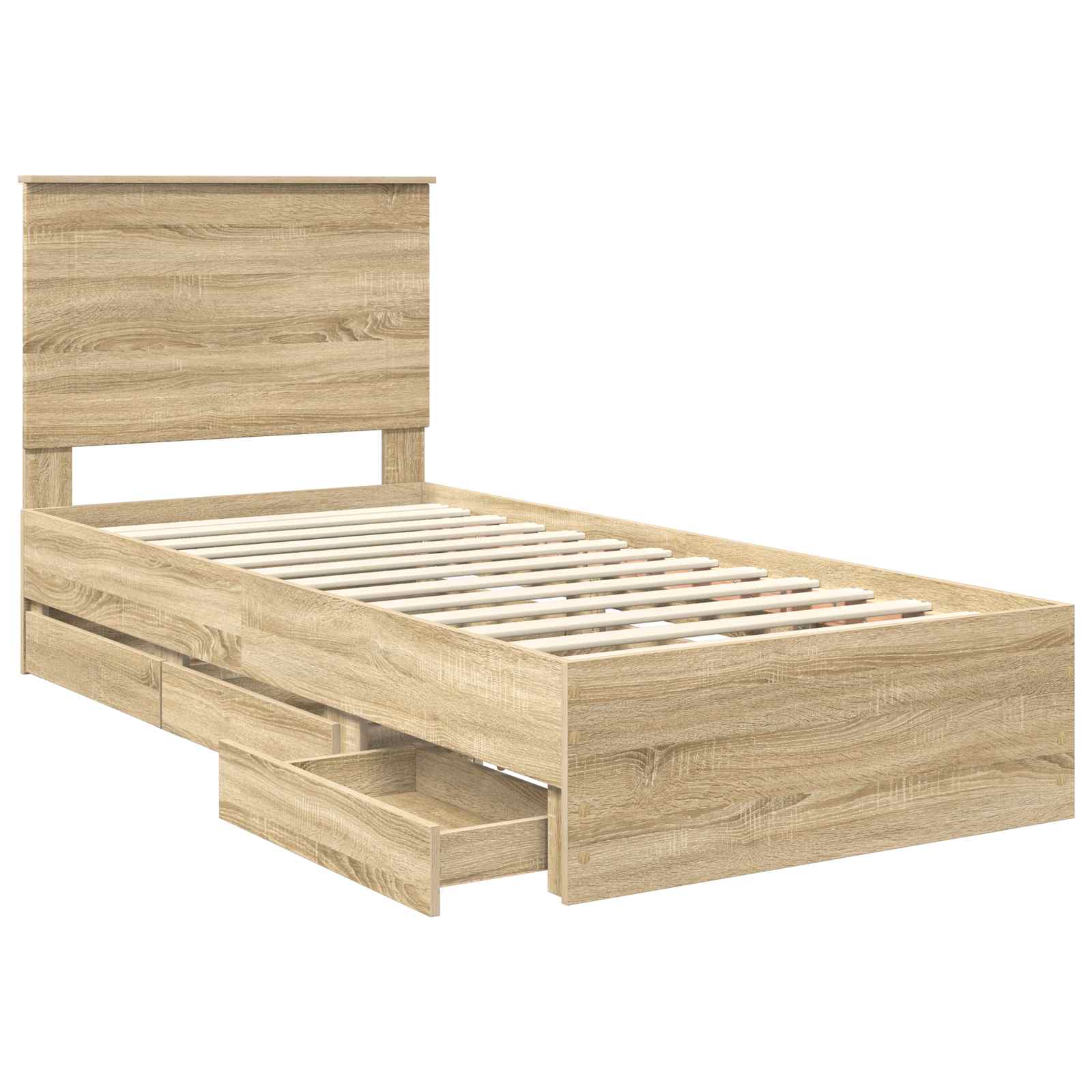 Bedframe met lade Sonoma Eiken 90 x 190 cm Ingenieurshout – afbeelding 5