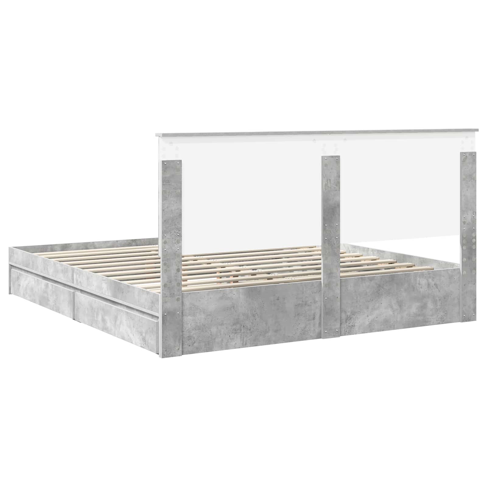 Opslag bed met hoofdeinde Beton Grijs 180 x 200 cm Bewerkt hout – afbeelding 10