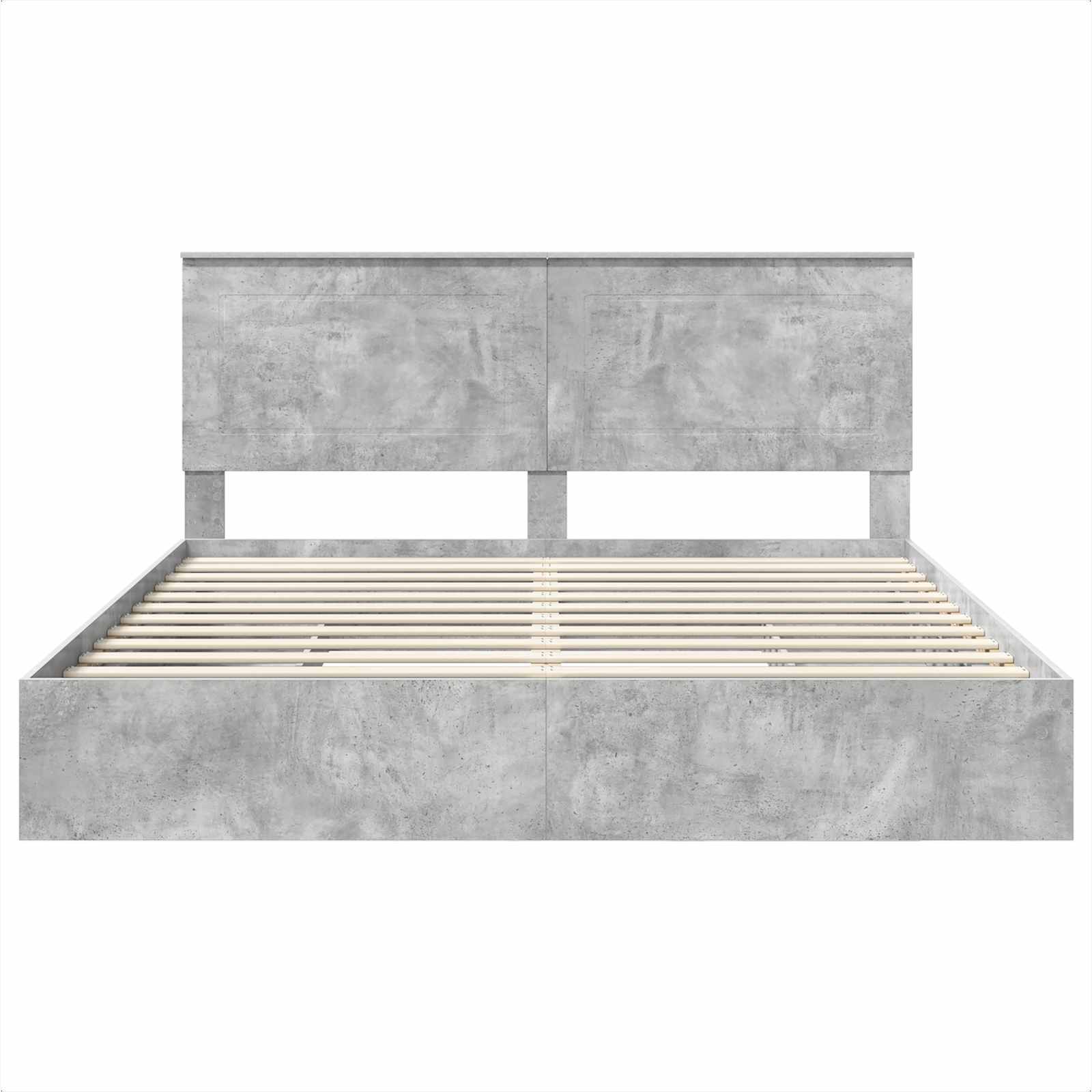 Opslag bed met hoofdeinde Beton Grijs 180 x 200 cm Bewerkt hout – afbeelding 8