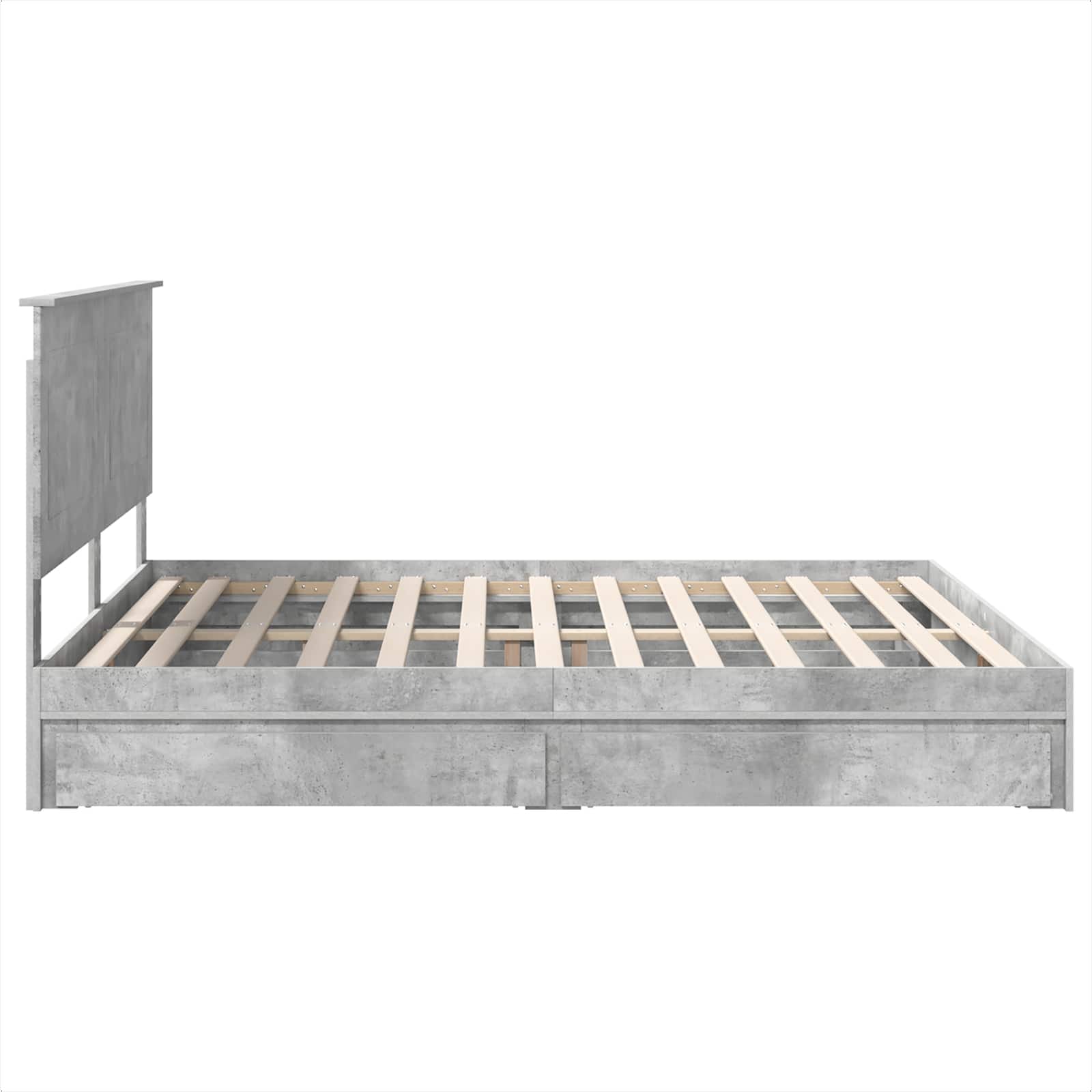 Opslag bed met hoofdeinde Beton Grijs 180 x 200 cm Bewerkt hout – afbeelding 9