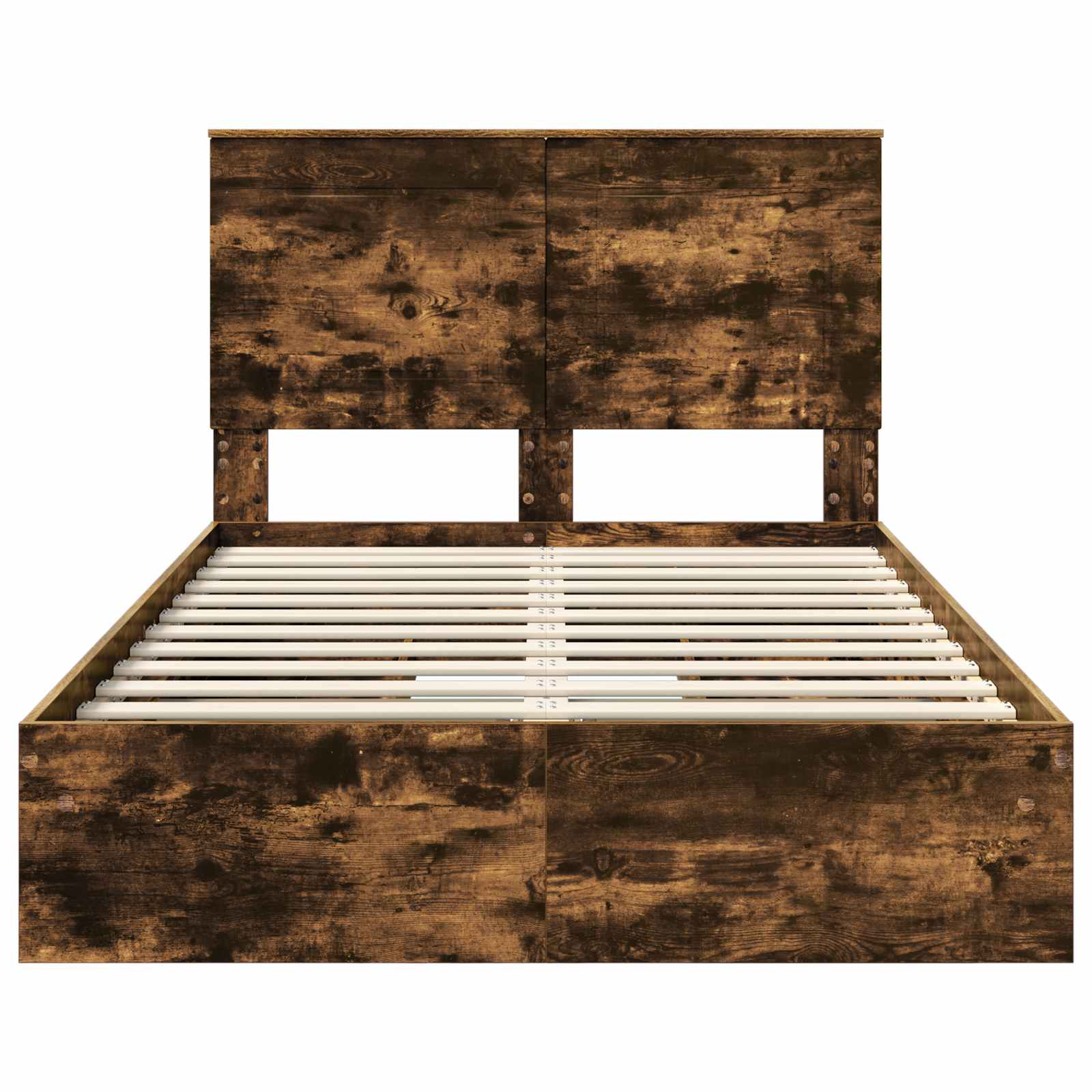 Opslag bed met lade Gerookt eiken 120 x 200 cm Bewerkt hout – afbeelding 8