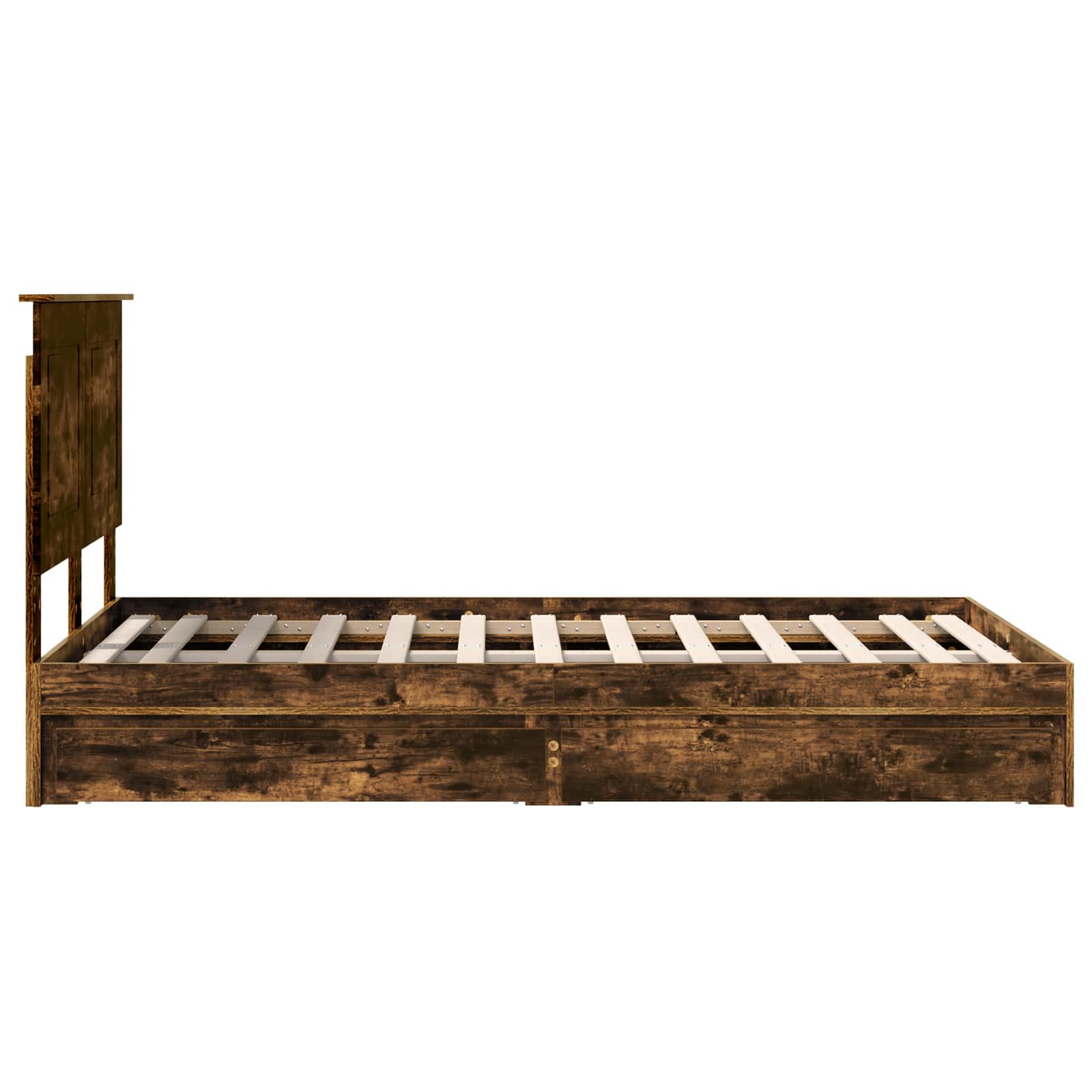 Opslag bed met lade Gerookt eiken 120 x 200 cm Bewerkt hout – afbeelding 9