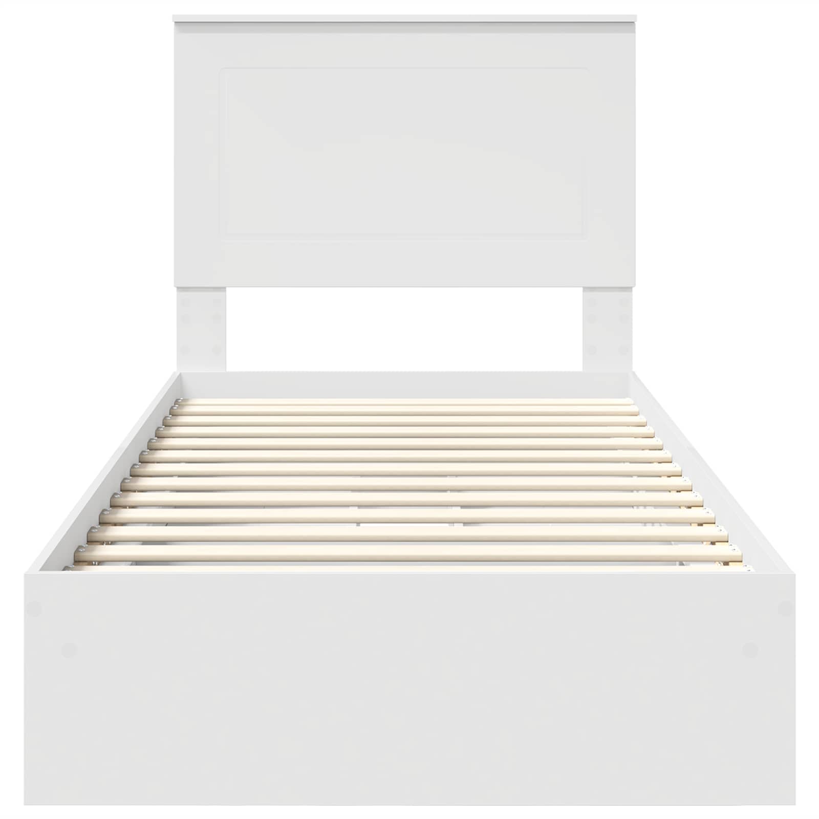 Opslag bed met hoofdeinde met lade Wit 90 x 190 cm Bewerkt hout – afbeelding 8