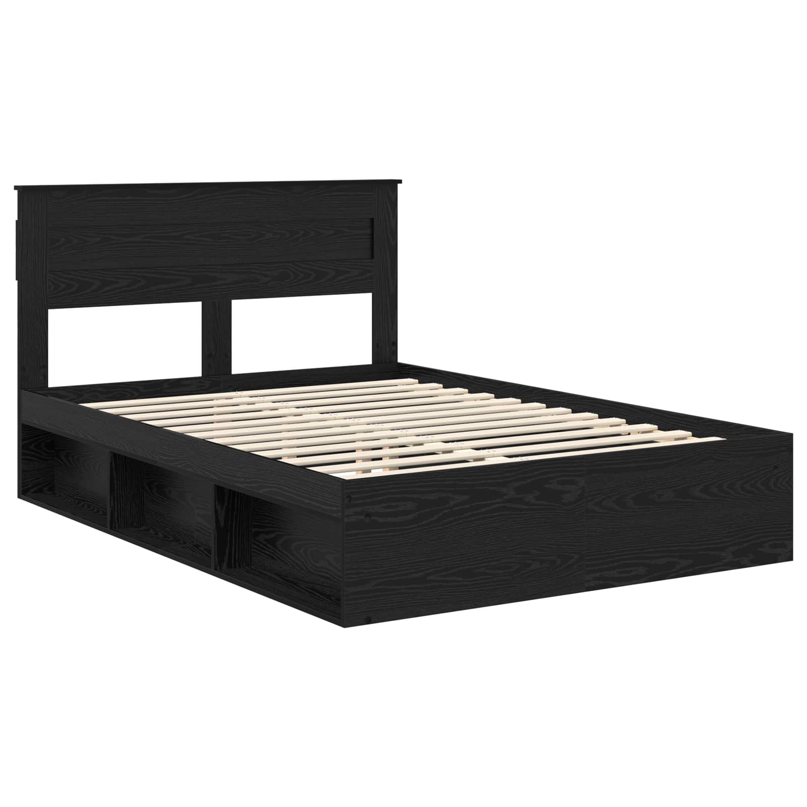 Bedframe met hoofdeinde Zwart 140 x 200 cm Massief grenenhout – afbeelding 4