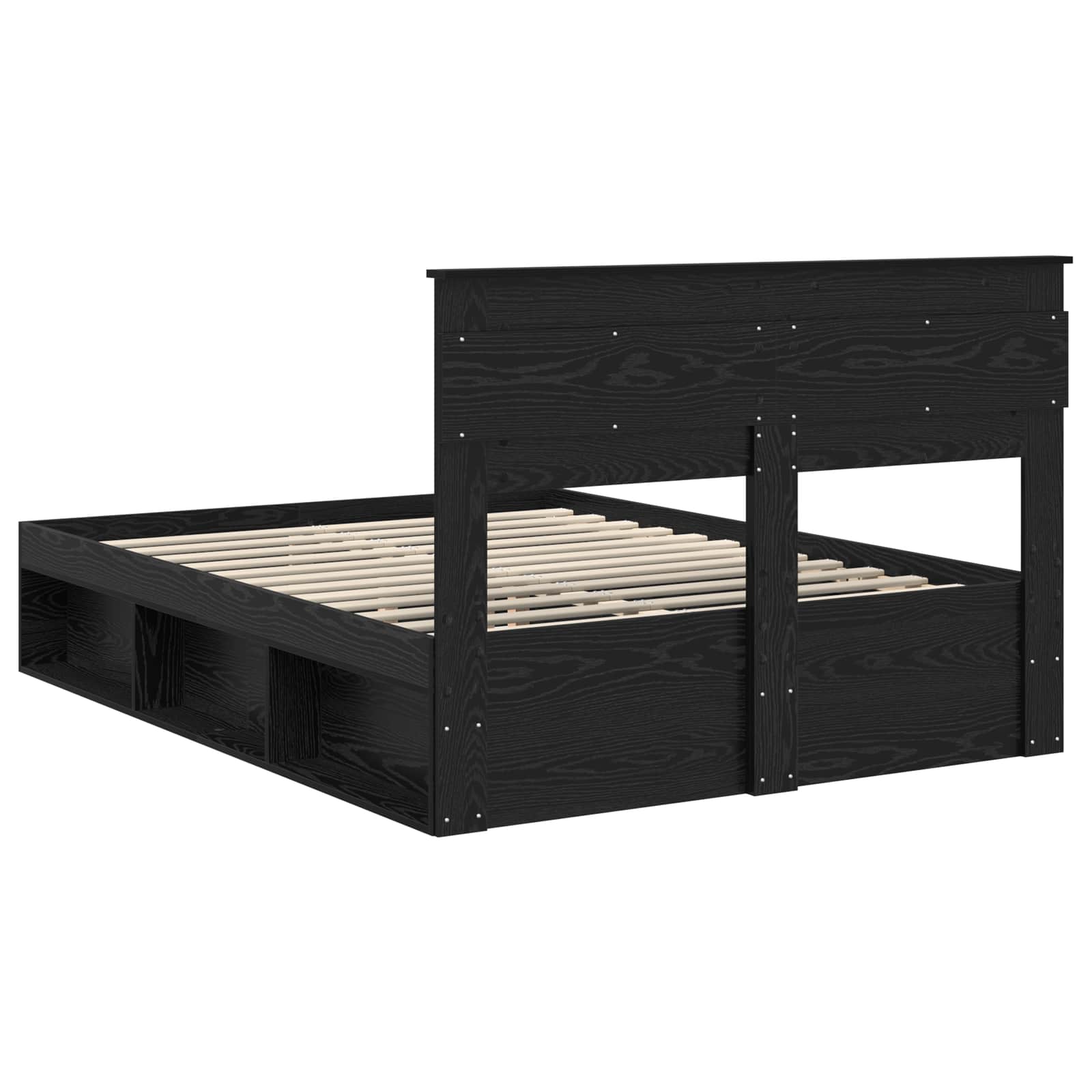 Bedframe met hoofdeinde Zwart 140 x 200 cm Massief grenenhout – afbeelding 9