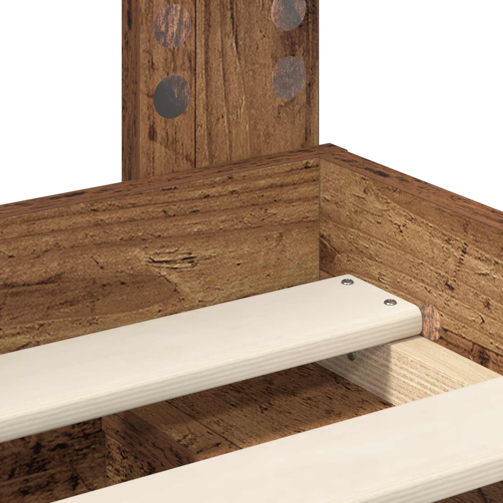 Bedframe met hoofdeinde Oudhout 140 x 200 cm Massief grenenhout – afbeelding 10