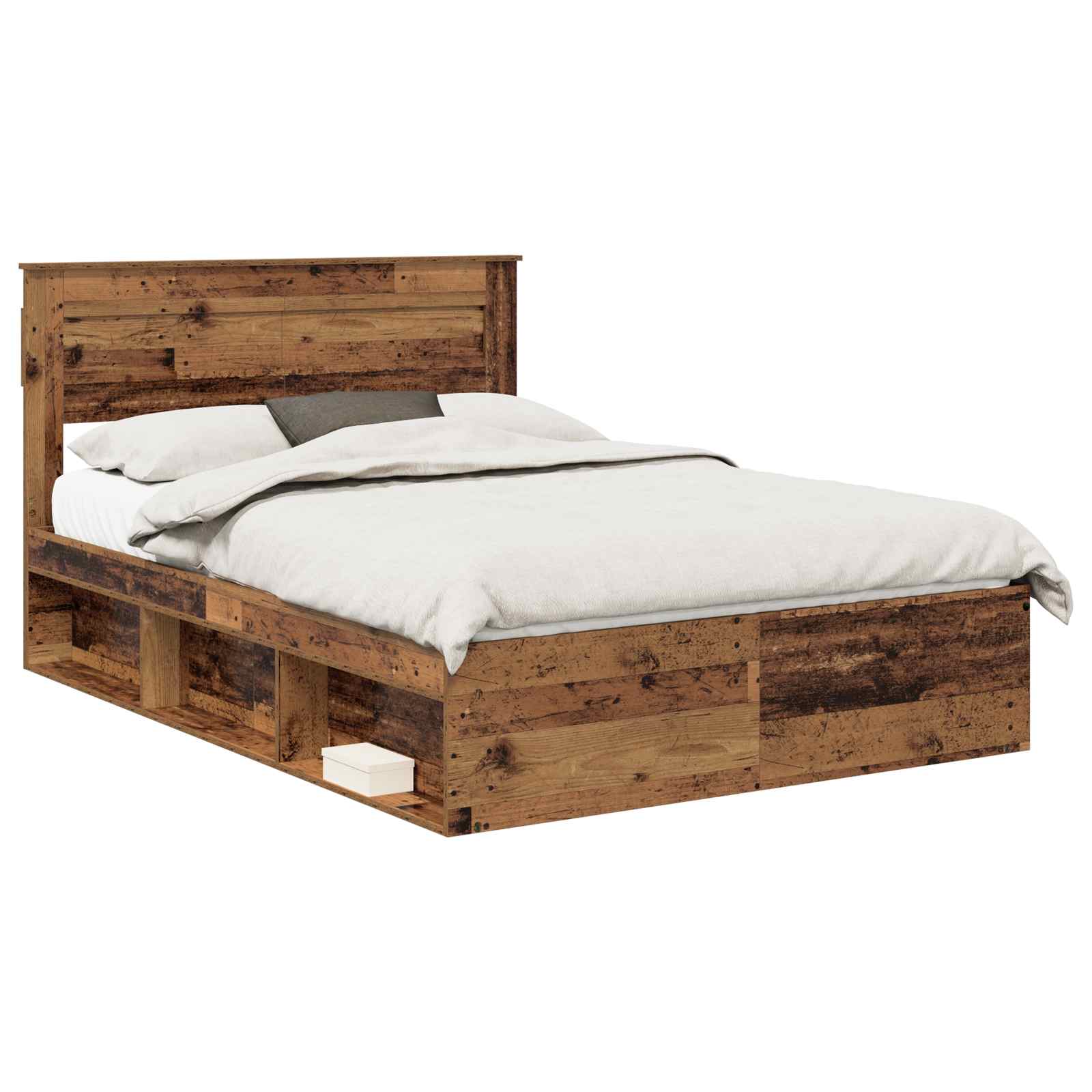 Bedframe met hoofdeinde Oudhout 140 x 200 cm Massief grenenhout – afbeelding 2