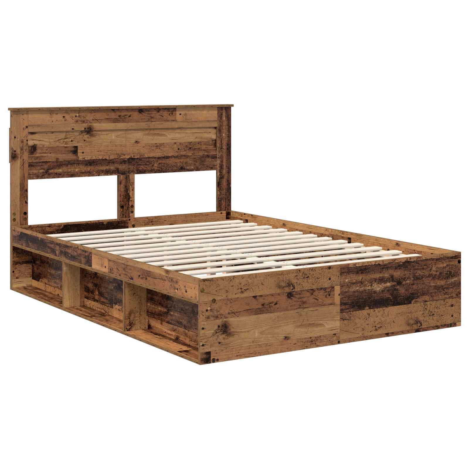 Bedframe met hoofdeinde Oudhout 140 x 200 cm Massief grenenhout – afbeelding 4