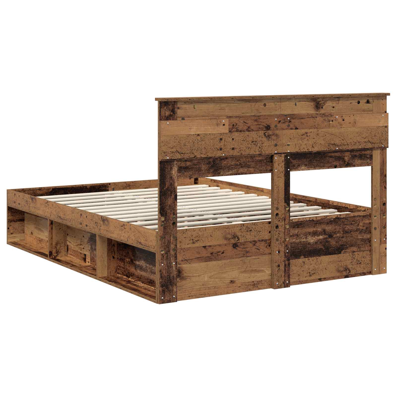Bedframe met hoofdeinde Oudhout 140 x 200 cm Massief grenenhout – afbeelding 9