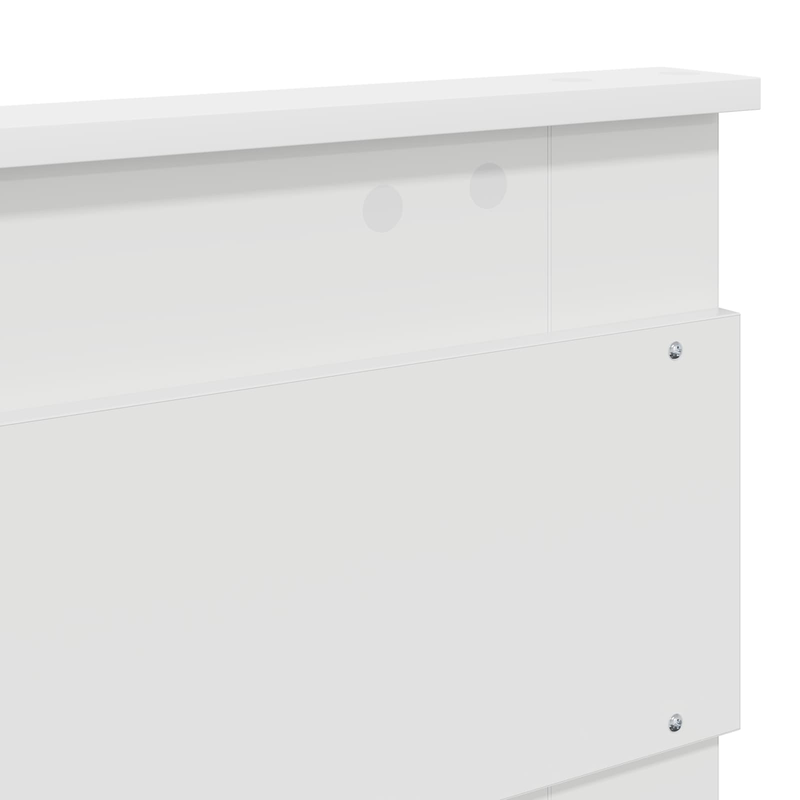 Bedframe met hoofdeinde Wit 135 x 190 cm Massief grenenhout – afbeelding 11