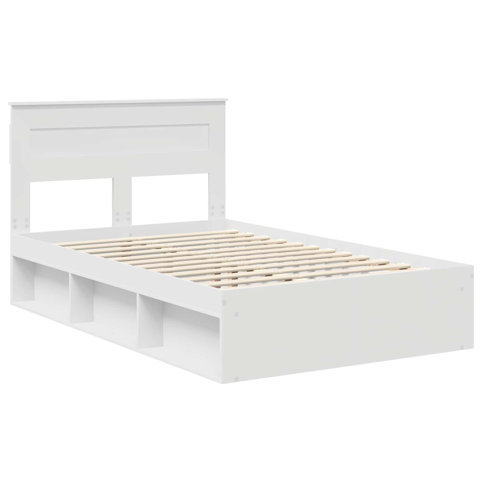 Bedframe met hoofdeinde Wit 135 x 190 cm Massief grenenhout – afbeelding 4