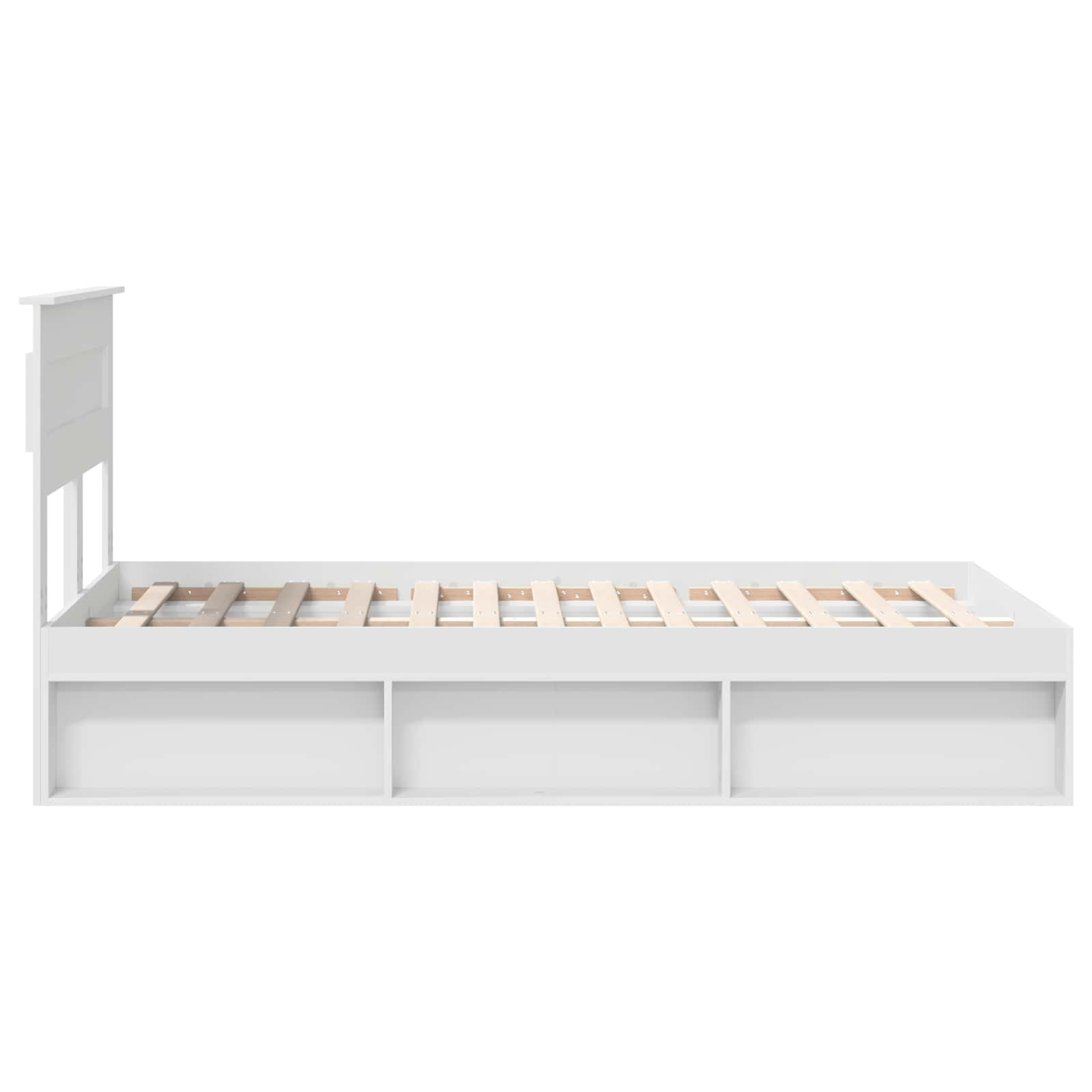 Bedframe met hoofdeinde Wit 135 x 190 cm Massief grenenhout – afbeelding 8